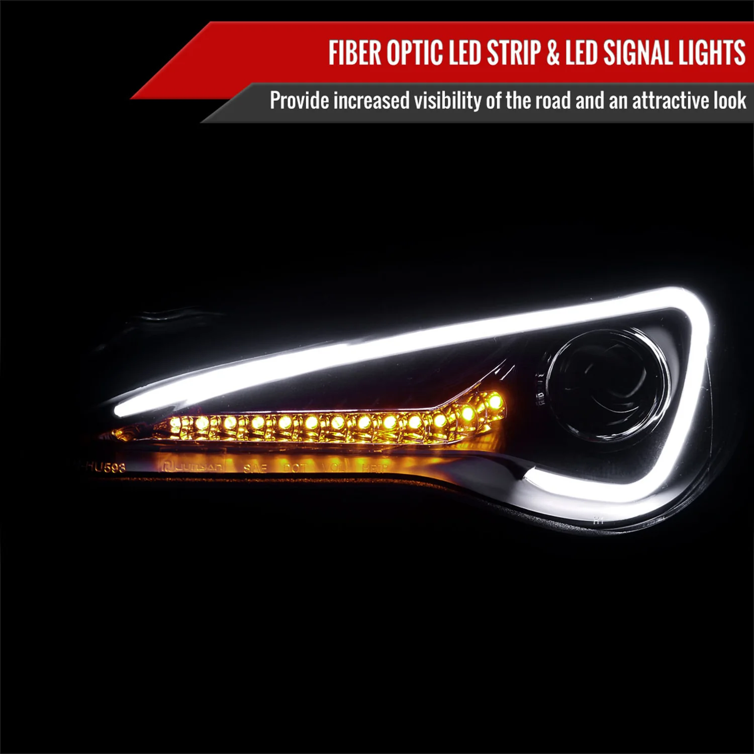 2012-2017 Scion FRS/ Toyota 86 LED Bar Headlights LED Signal Lights Black - Image 2