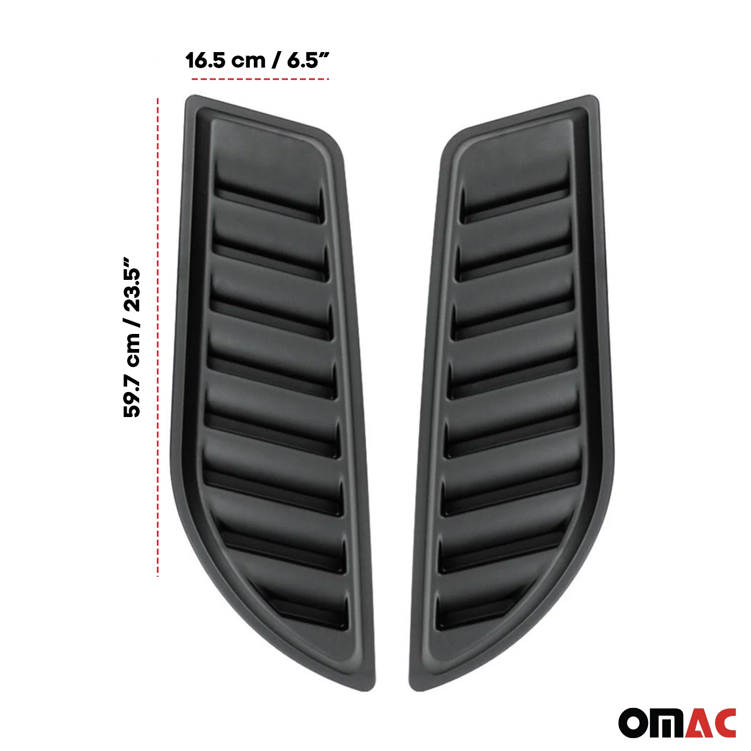 2012-2018 RAM 1500 Hood Scoop Vent Air Flow Intake Black 2 Pcs - Image 3