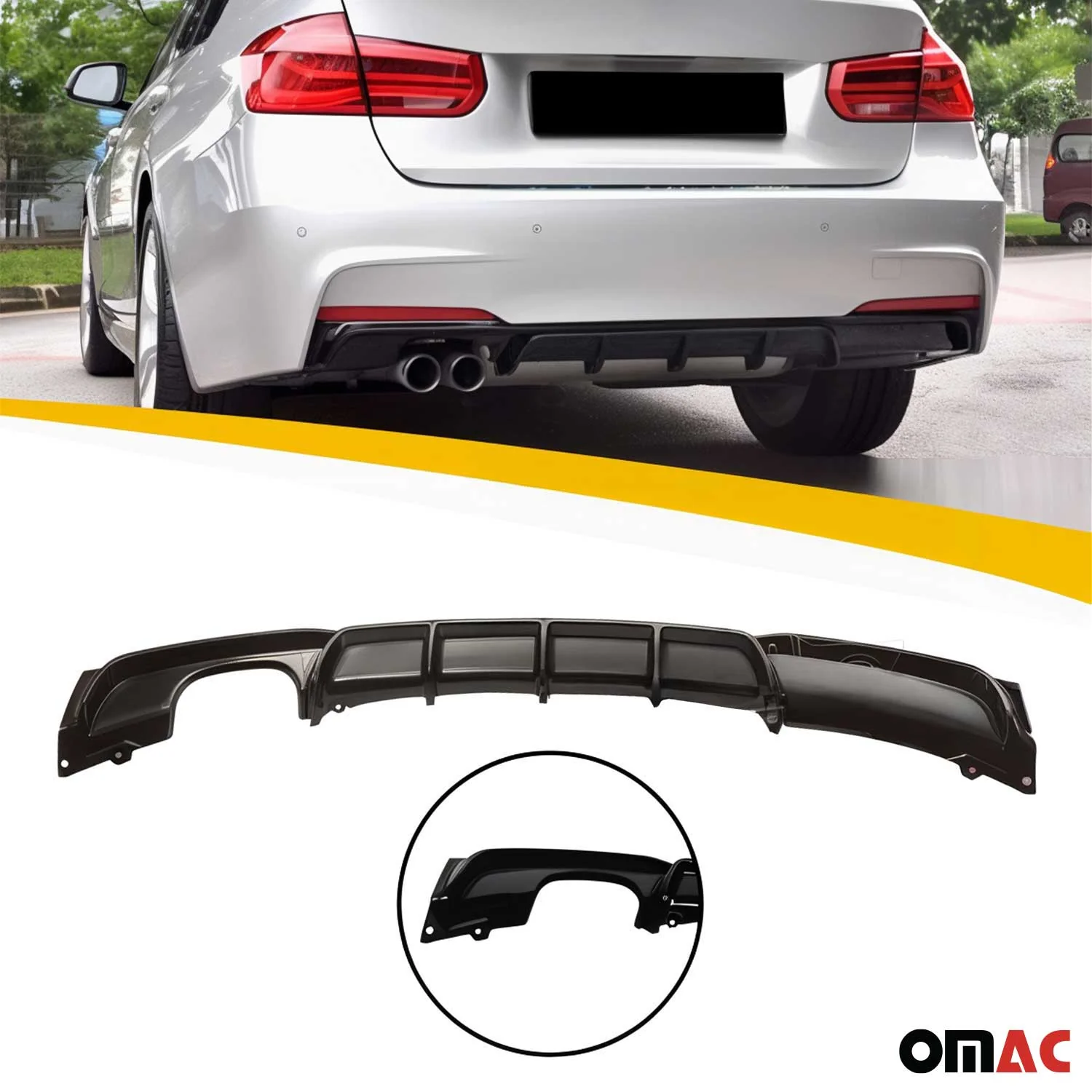 2012-2019 BMW 3 Series F30 Rear diffusers Single output with Dual Exhaust Pipes - Image 2