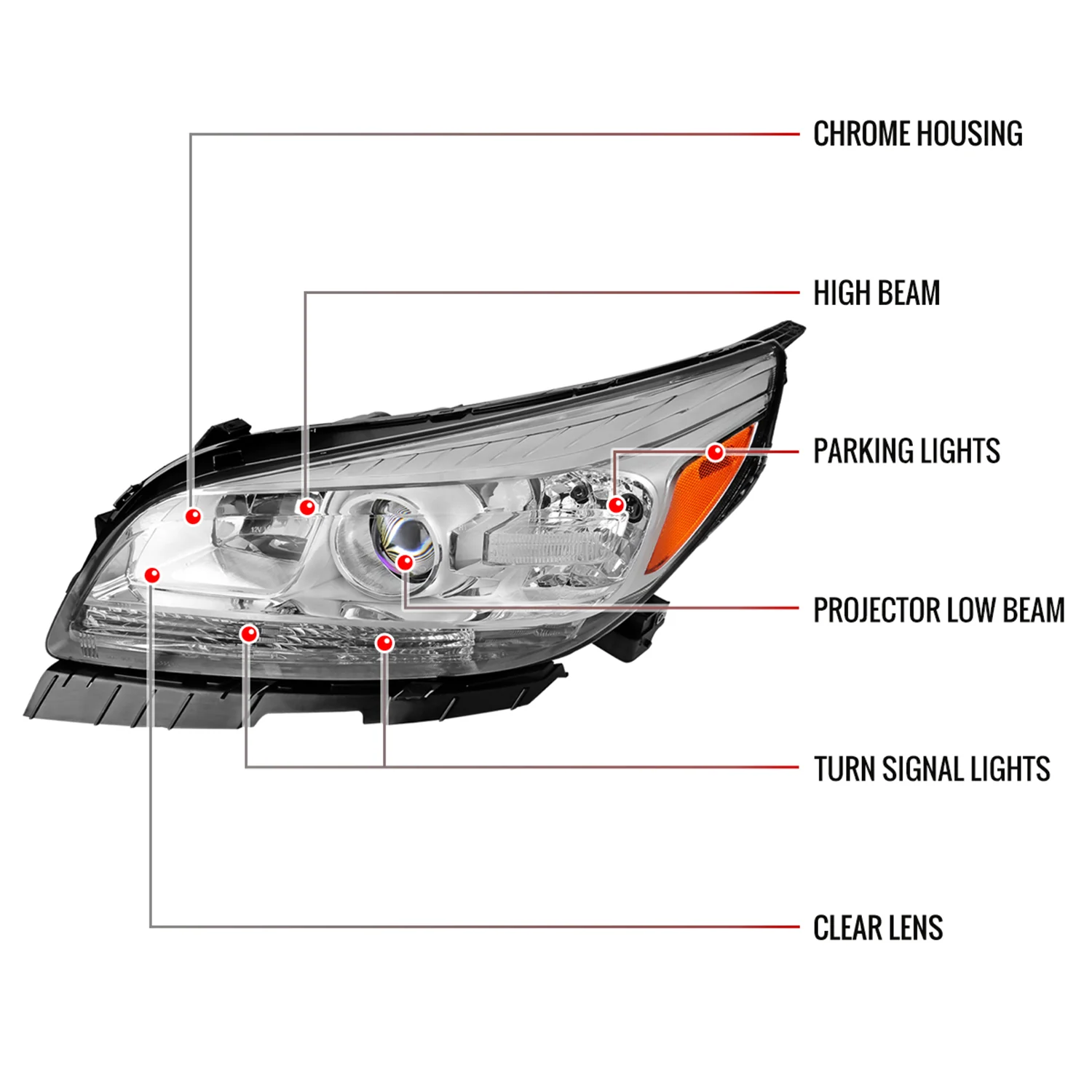 2013-2015 Chevy Malibu / 16 Malibu Limited Headlight Amber Driver Side - Image 8