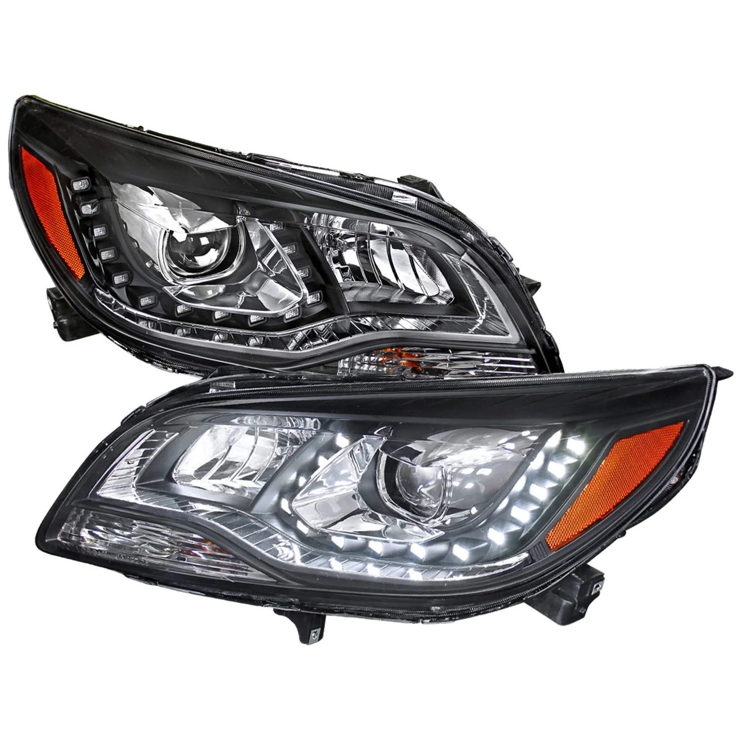 2013-2015 Chevy Malibu Projector Headlights Matte Black Housing/Clear Lens