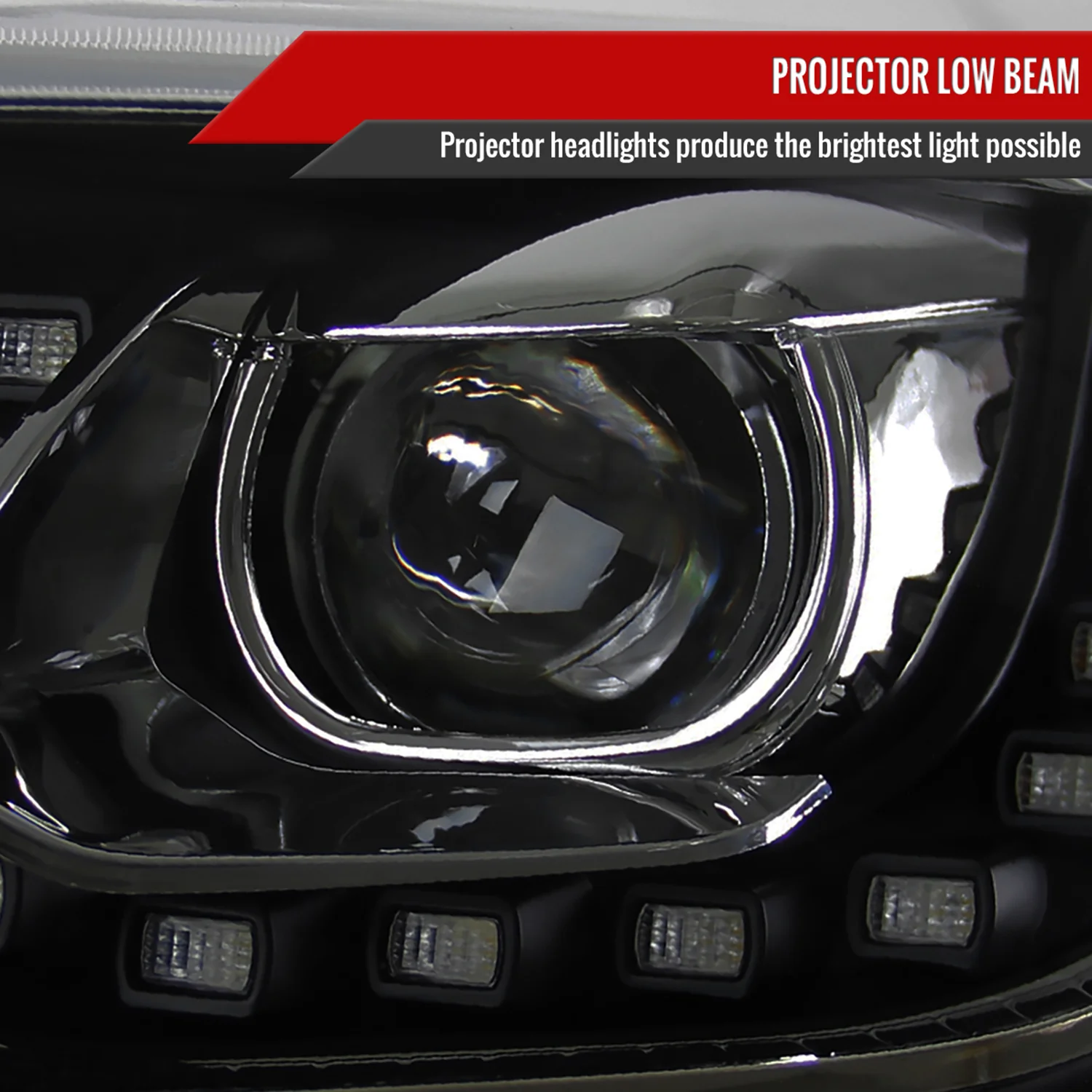 2013-2015 Chevy Malibu Projector Headlights Matte Black Housing/Clear Lens - Image 3