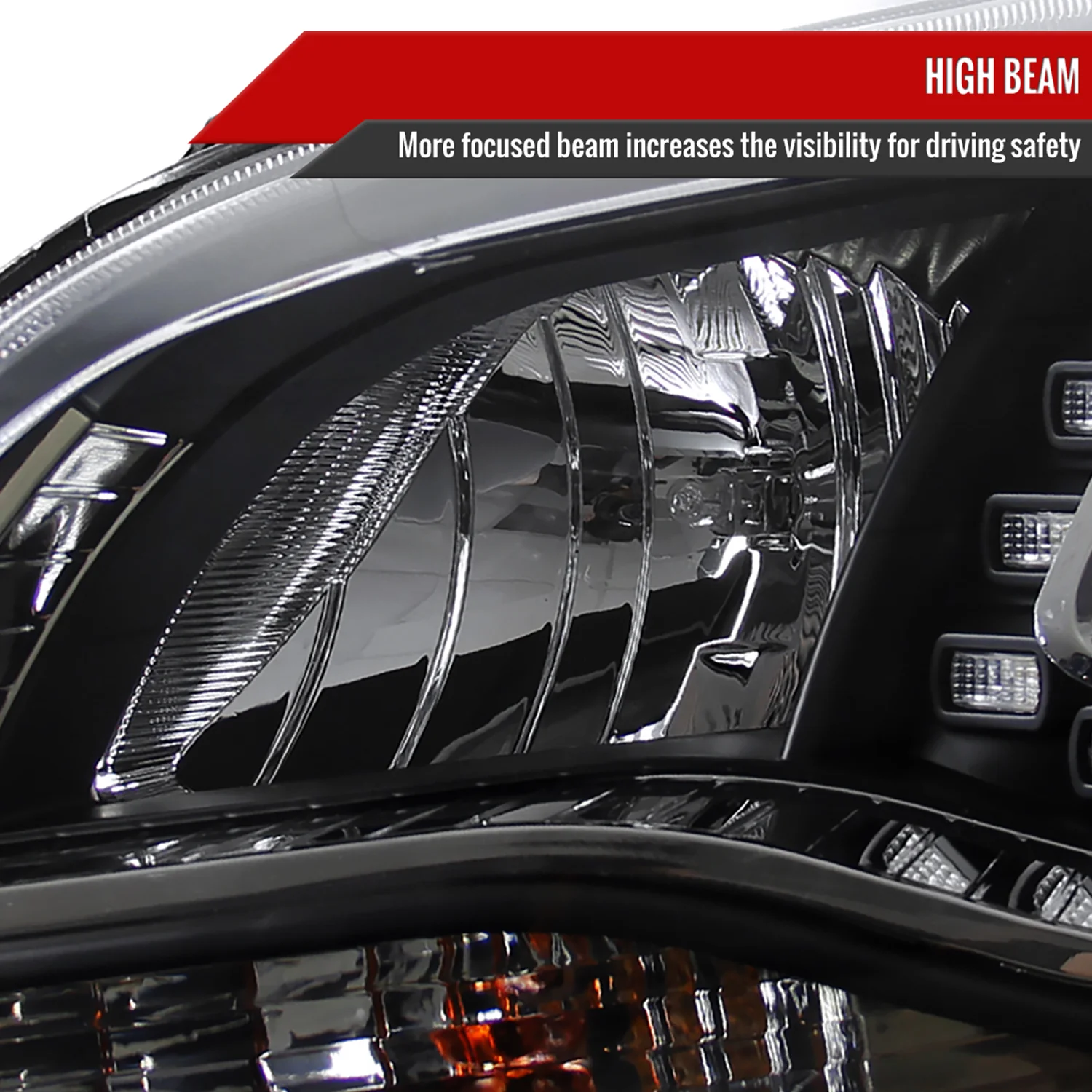 2013-2015 Chevy Malibu Projector Headlights Matte Black Housing/Clear Lens - Image 4
