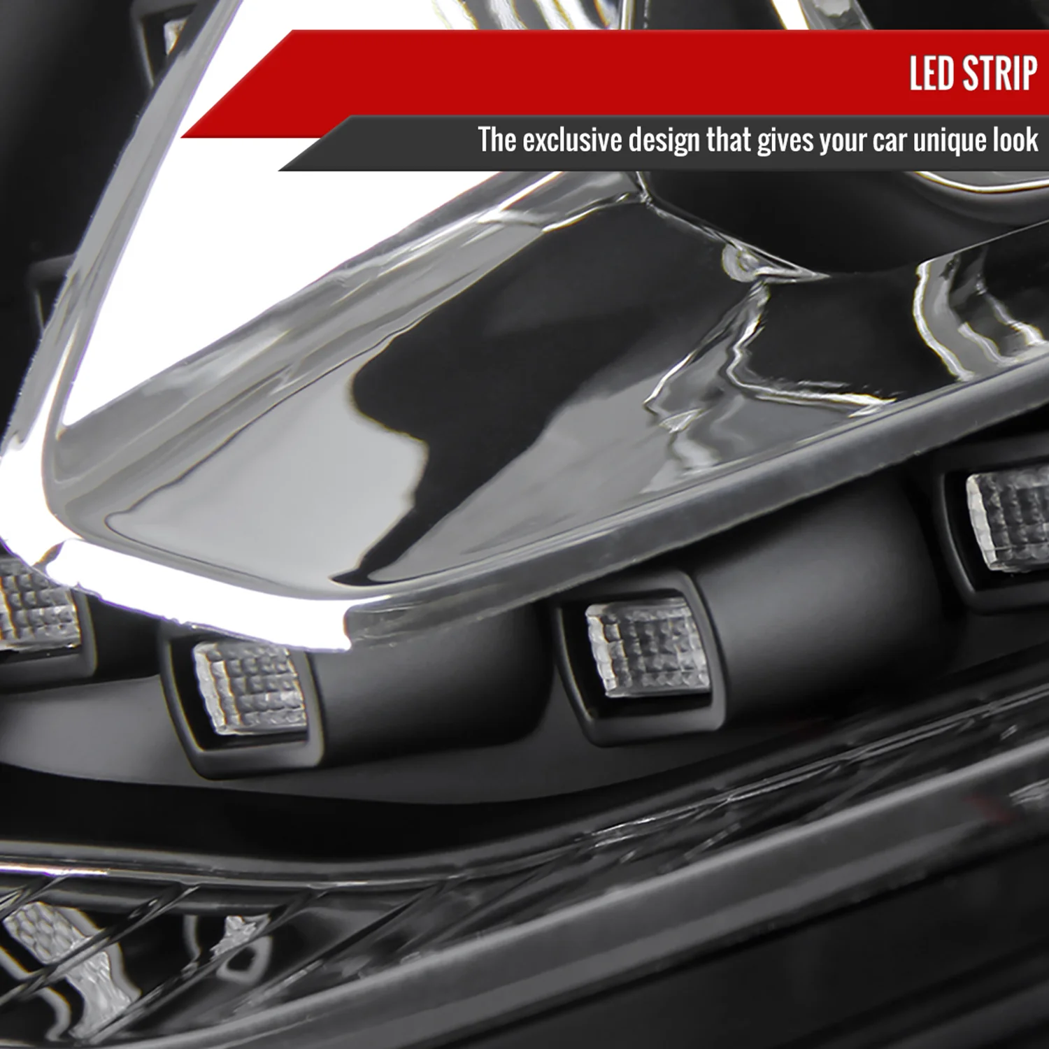 2013-2015 Chevy Malibu Projector Headlights Matte Black Housing/Clear Lens - Image 5