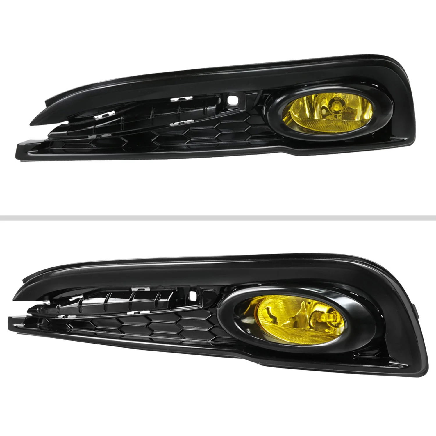 2013-2015 Honda Civic Sedan H11 Fog Lights Kit Chrome Housing/Yellow Lens - Image 2