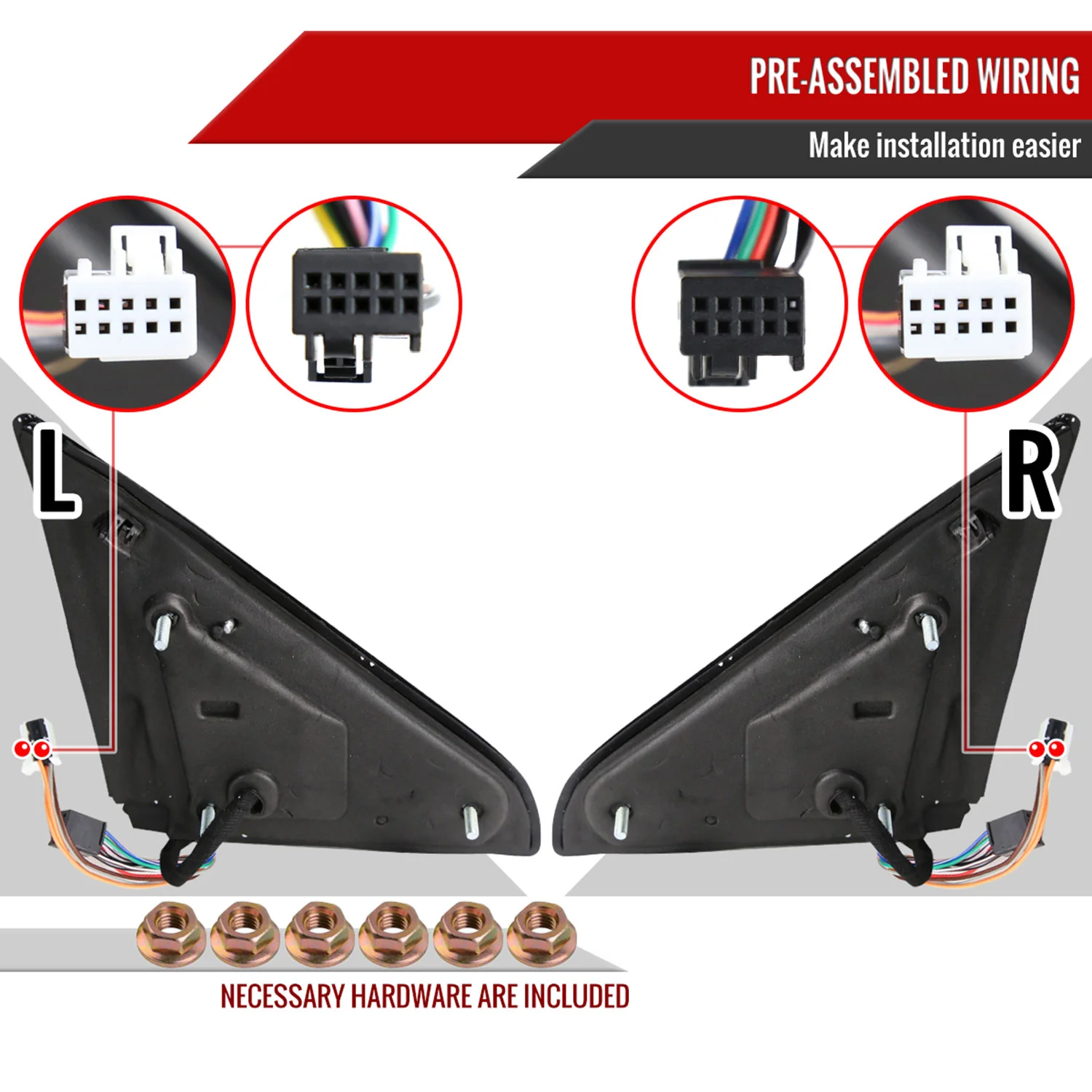 2013-2017 Dodge RAM 1500/2500/3500 Auto-Fold Heated ATS & Manual Side Mirrors - Image 7