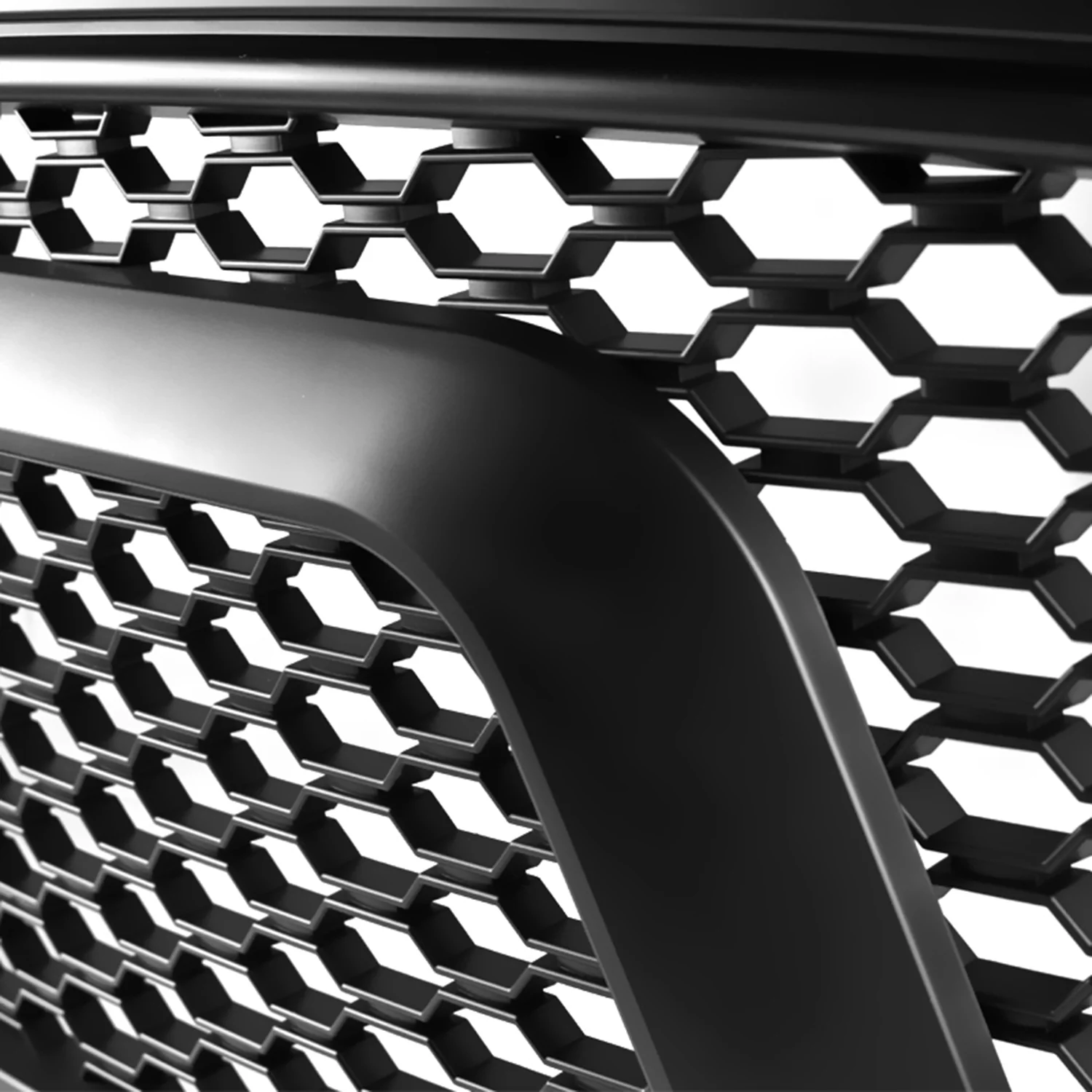 2013-2018 Dodge RAM 1500 Matte Black ABS Rebel Style Honeycomb Mesh Grille - Image 2