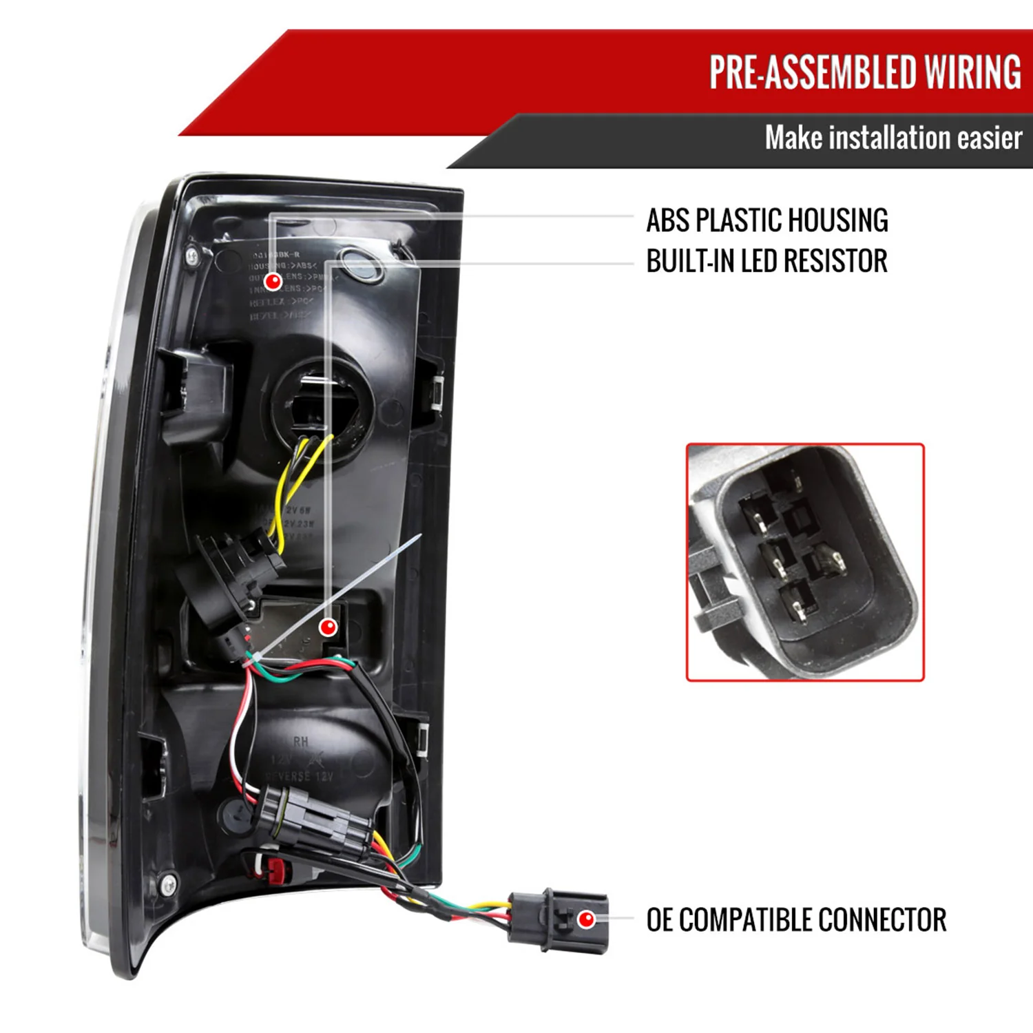2013-2018 RAM 1500/2500/3500 Signal LED Tail Lights Matt Black/Clear - Image 8