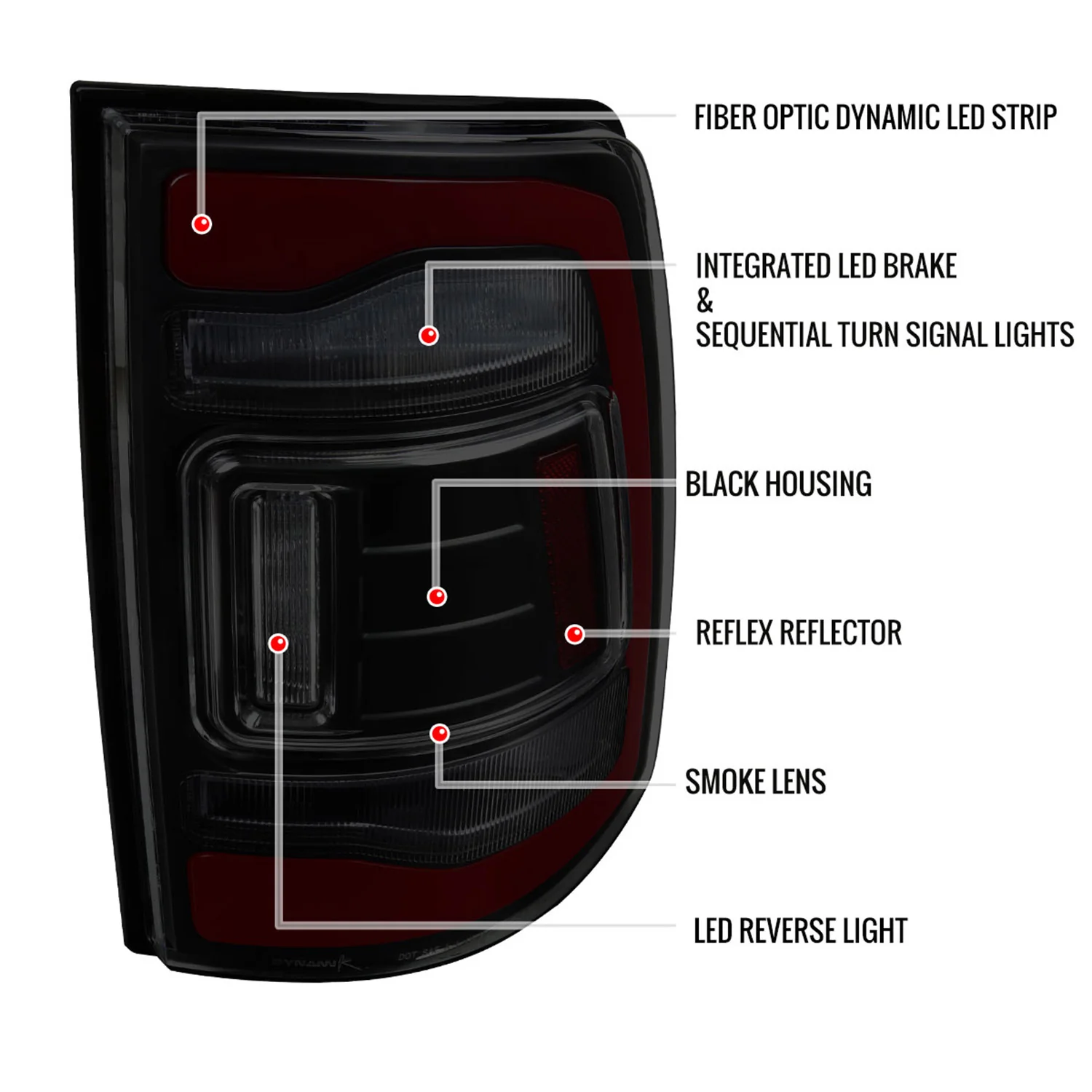 2013-2018 RAM 1500/2500/3500 Signal LED Tail Lights Matt Black/Smoke - Image 9
