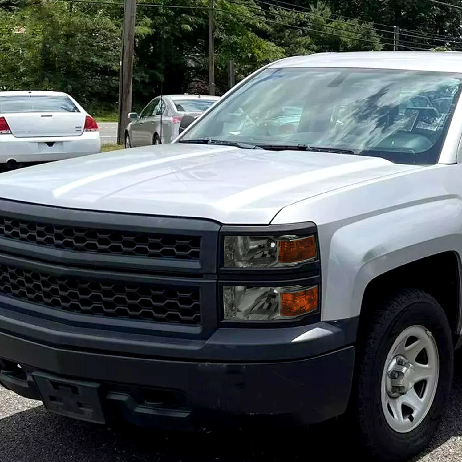 2014-2015 Chevy Silverado 1500 Factory Headlights Black Chrome/Light Smoke - Image 9