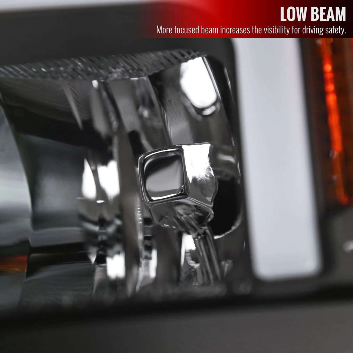 2014-2015 Chevy Silverado 1500 LED Bar Factory Headlights - Black Matt Black - Image 3