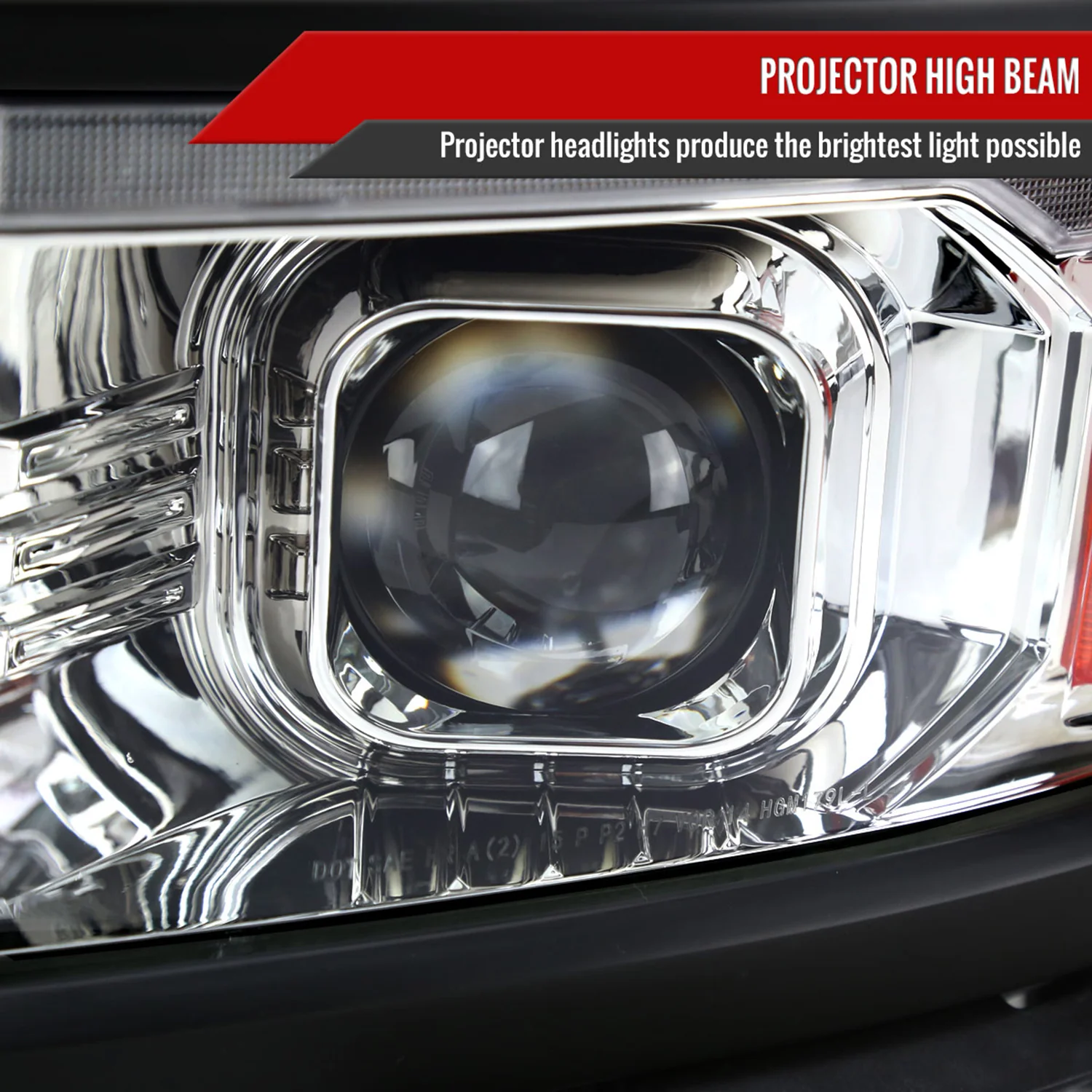 2014-2015 Chevy Silverado 1500 LED Bar Projector Headlights Chrome/Black Trim - Image 5