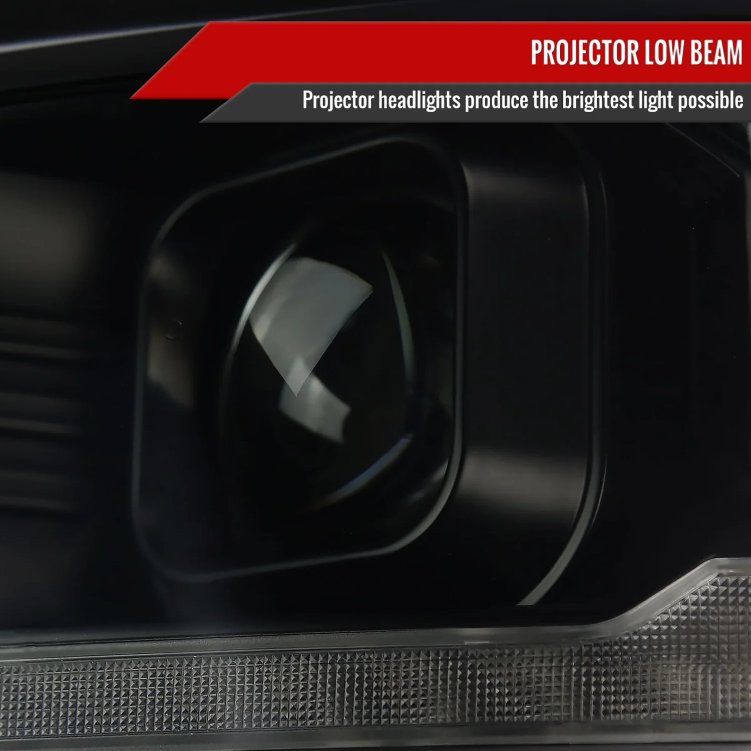 2014-2015 Chevy Silverado 1500 LED Bar Projector Headlights Smoke/Smoke Trim - Image 4