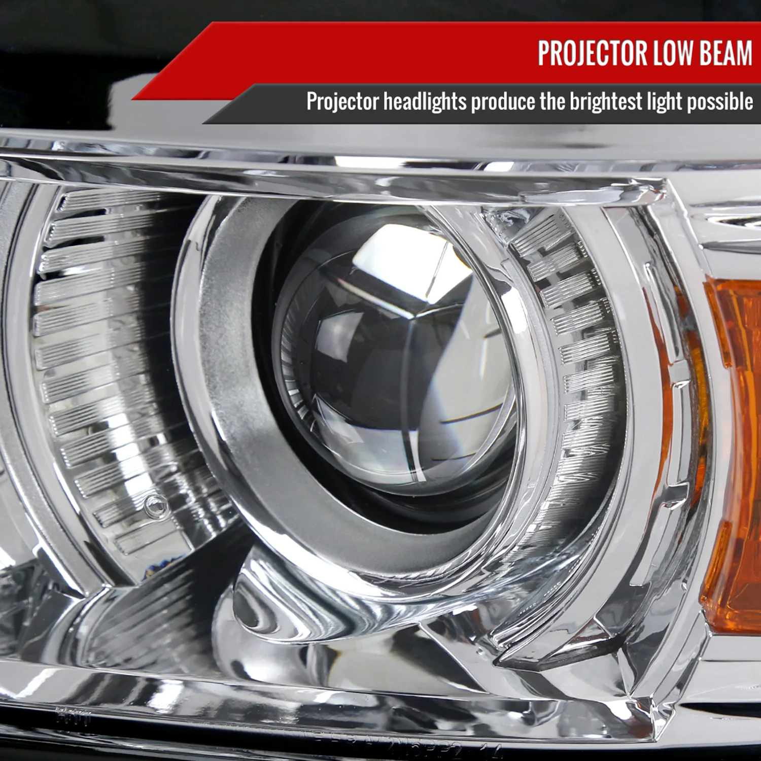 2014-2015 Chevy Silverado 1500 Projector Headlights Chrome/Clear Lens - Image 3