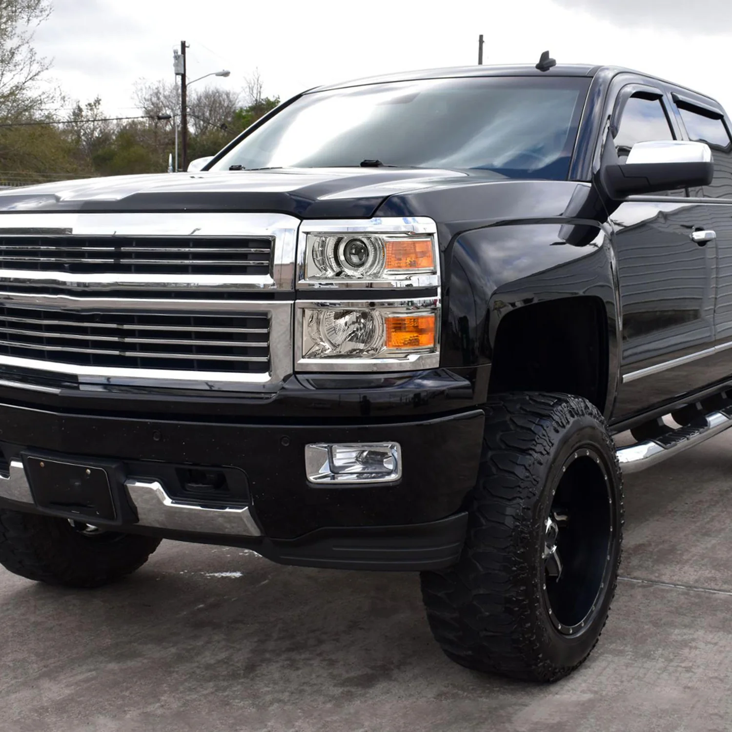 2014-2015 Chevy Silverado 1500 Projector Headlights Chrome/Clear Lens - Image 9