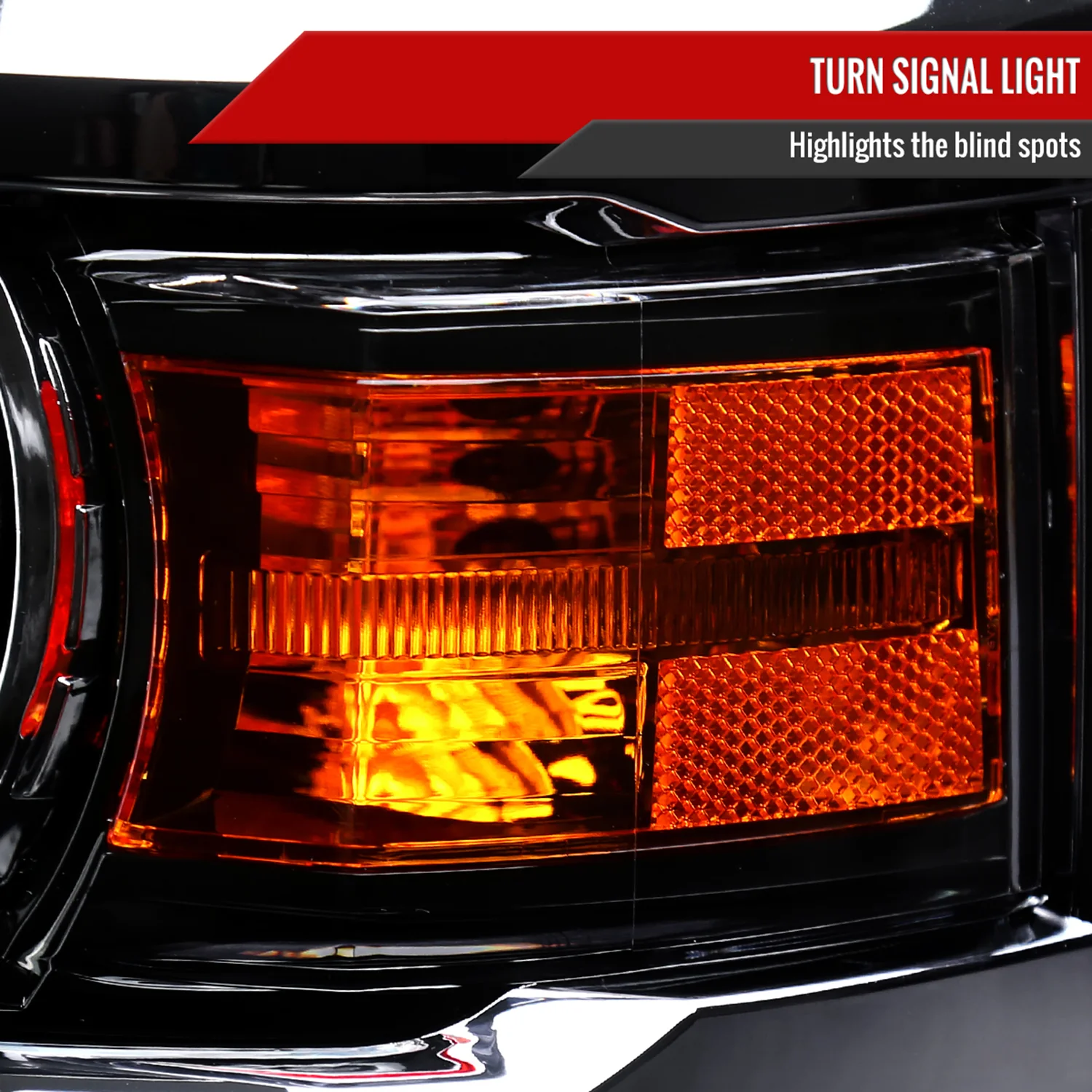 2014-2015 Chevy Silverado 1500 Projector Headlights Glossy Black/Clear Lens - Image 5