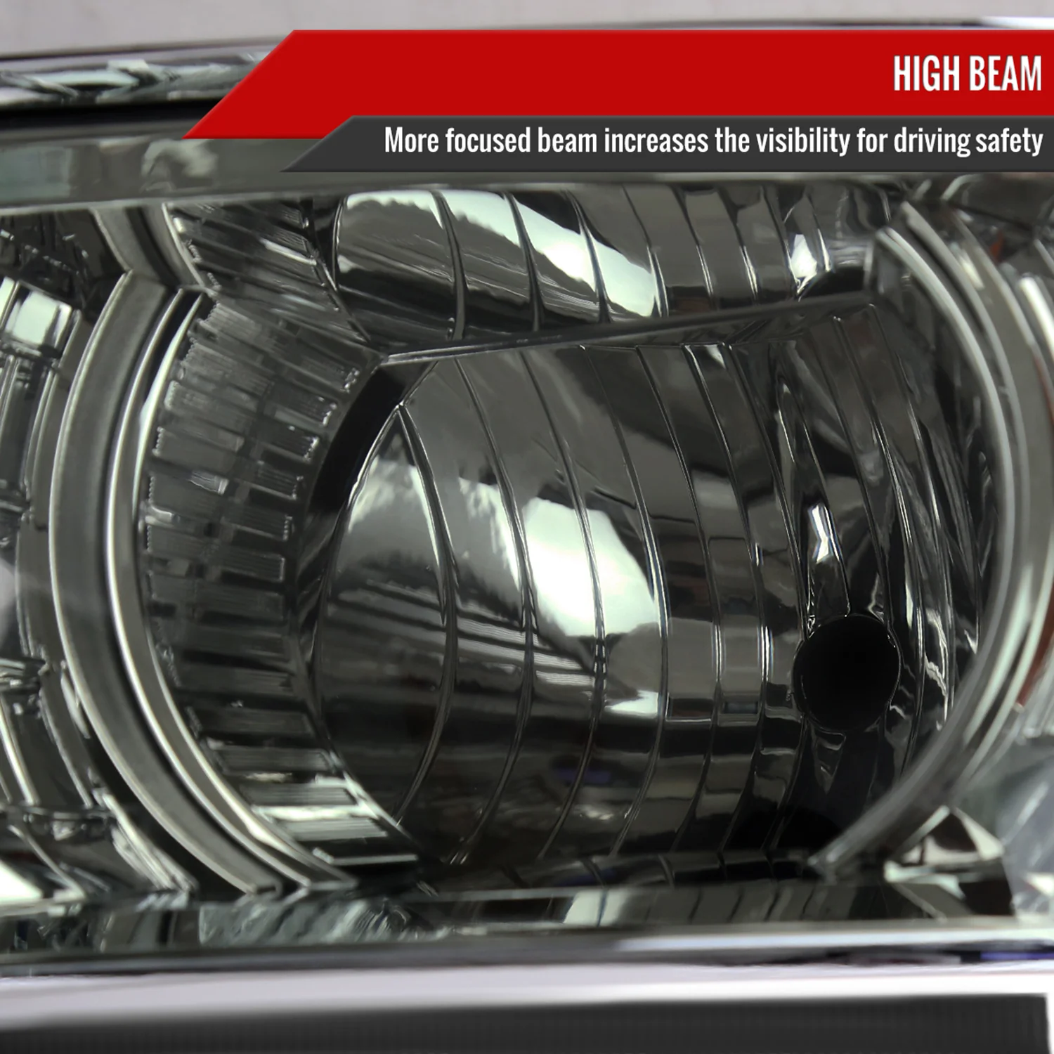 2014-2015 Chevy Silverado 1500 Projector Headlights Trim Chrome/Light Smoke - Image 4