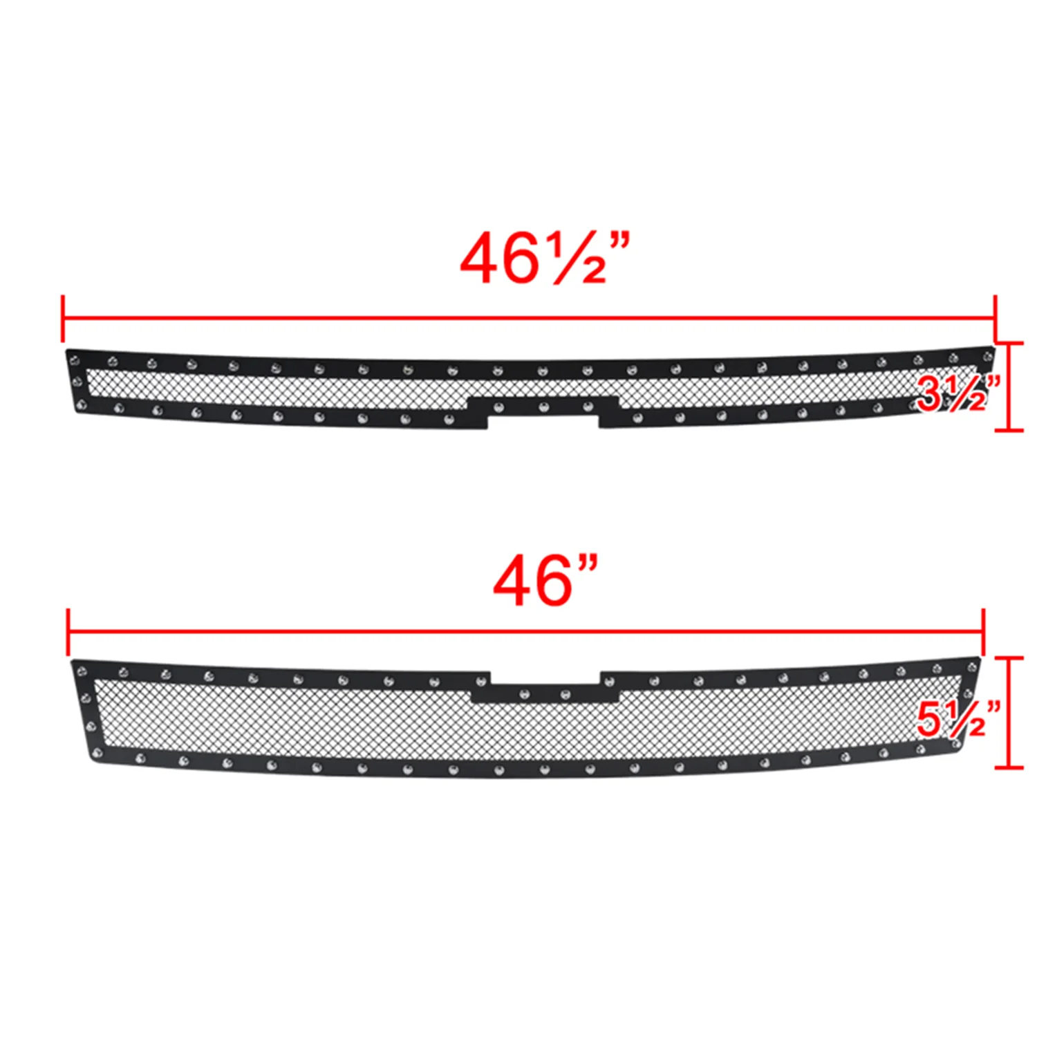 2014-2015 Chevy Silverado 1500 Rivet Steel 2PC Mesh Grille Insert Black V2 - Image 3