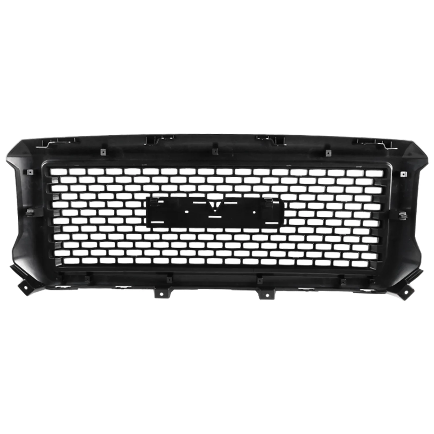2014-2015 GMC Sierra 1500 Glossy Black ABS Denali Style Square Mesh Grille - Image 2