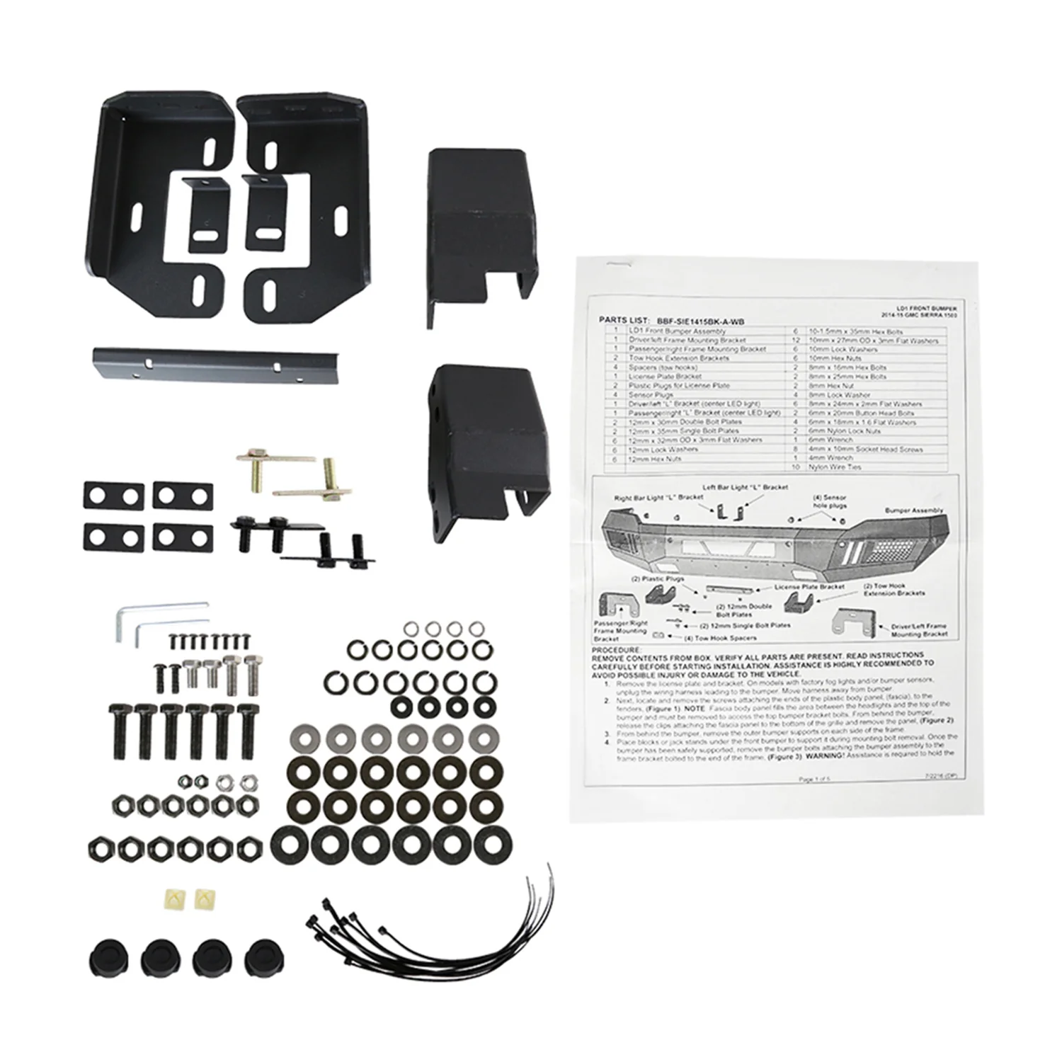 2014-2015 GMC Sierra 1500 Heavy Duty Steel Front Bumper & LED Light Ports - Image 9