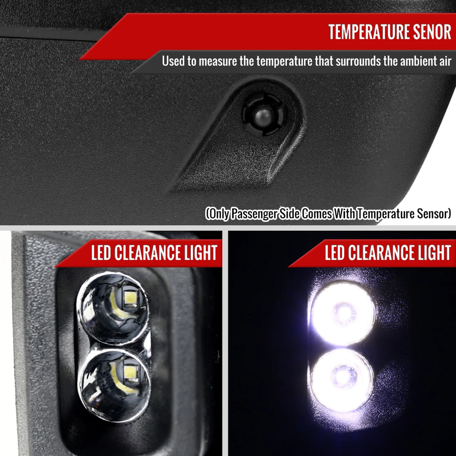 2014-2016 Chevy Silverado/GMC Sierra Heated ATS Manual Towing Mirrors Smoke - Image 4