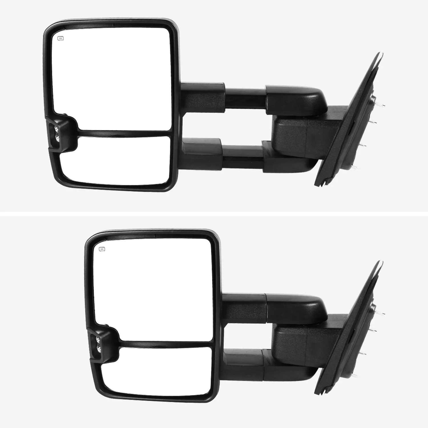 2014-2016 Chevy Silverado/Sierra Heated ATS Manual Chrome Towing Mirrors Smoke - Image 2