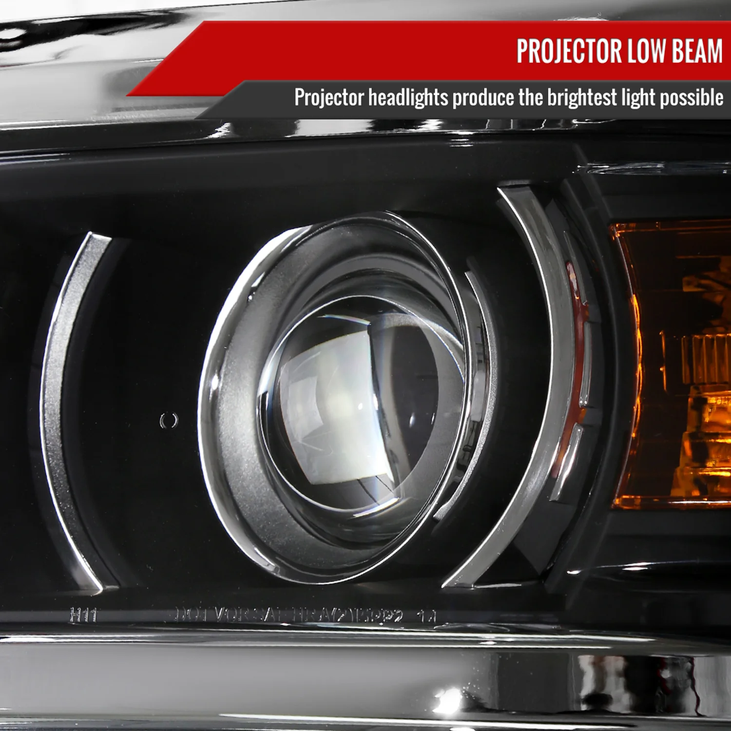 2014-2017 Chevy Silverado 1500 Projector Headlights Matt Black/Chrome Trim - Image 3