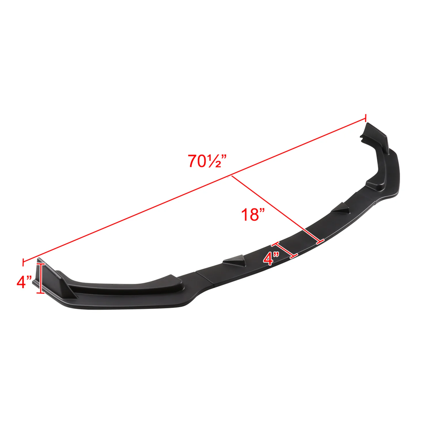 2014-2017 Infiniti Q50 Matte Black Polypropylene 3Pcs Bumper Lip Spoiler - Image 2
