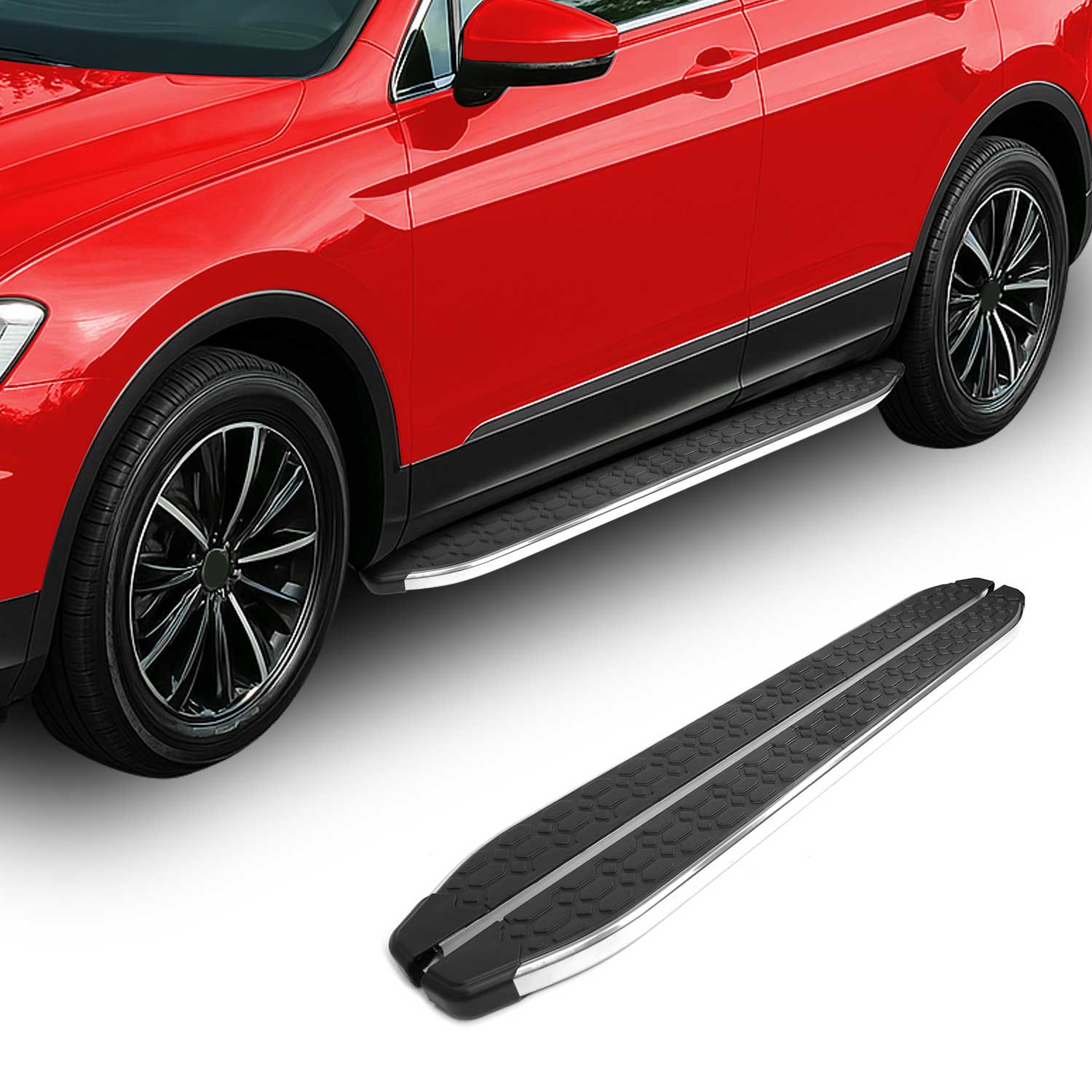 2014-2018 BMW X5 F15-F85 Running Boards Side Steps Silver & Black - Image 2