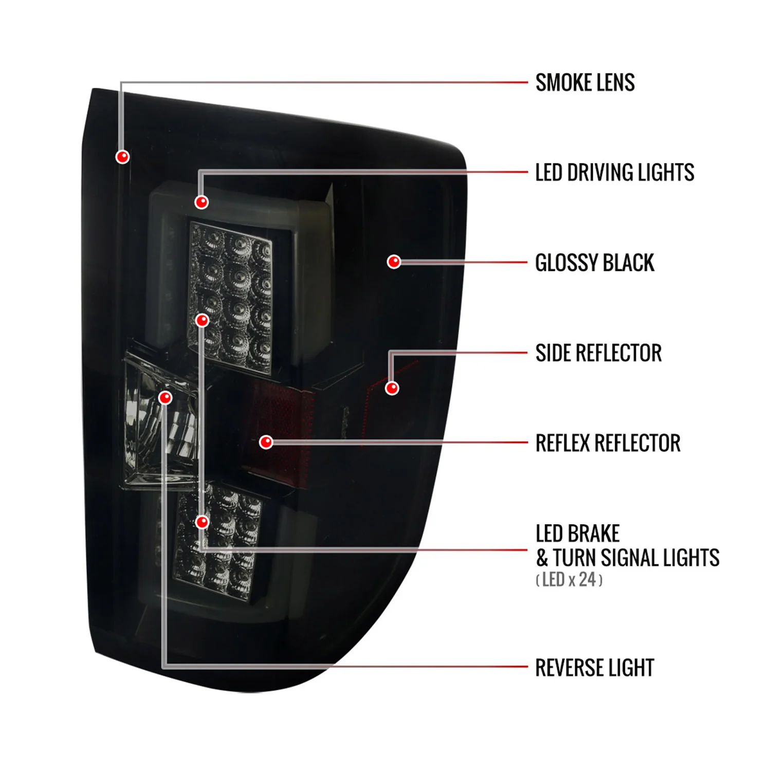2014-2018 Chevy Silverado 1500 2500HD 3500HD/ Sierra LED Tail Lights Black - Image 8