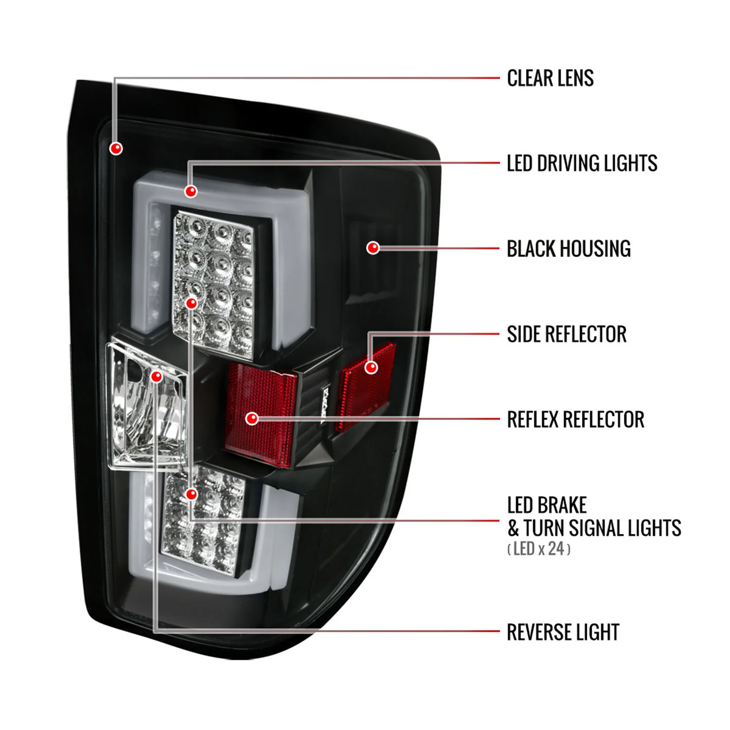2014-2018 Chevy Silverado 1500 2500HD/Sierra 3500HD LED Tail Lights Matt Black - Image 8