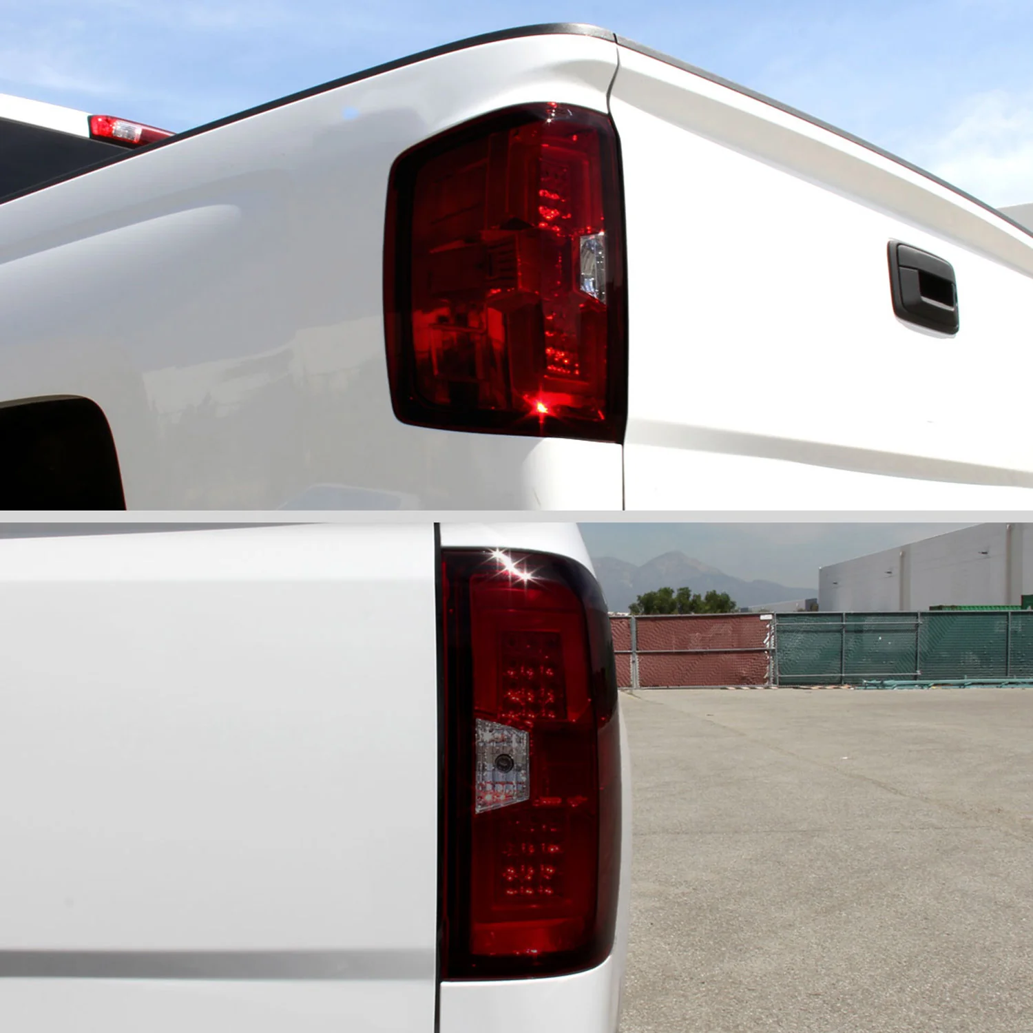 2014-2018 Chevy Silverado 1500 2500HD/Sierra 3500HD LED Tail Lights Red Smoke - Image 10