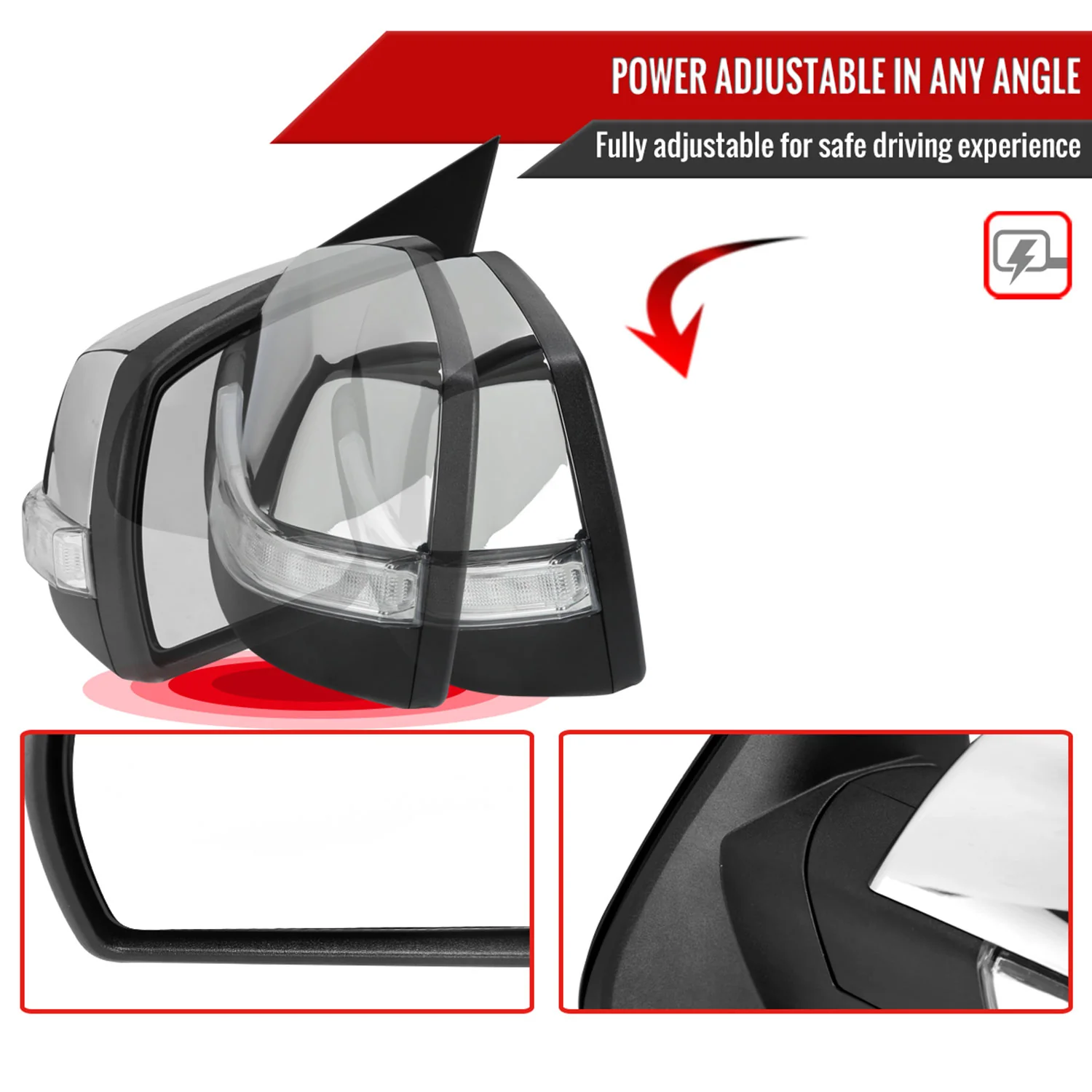 2014-2018 Chevy Silverado/ Sierra Chrome Auto-Fold & Heated Side Mirror Driver - Image 2