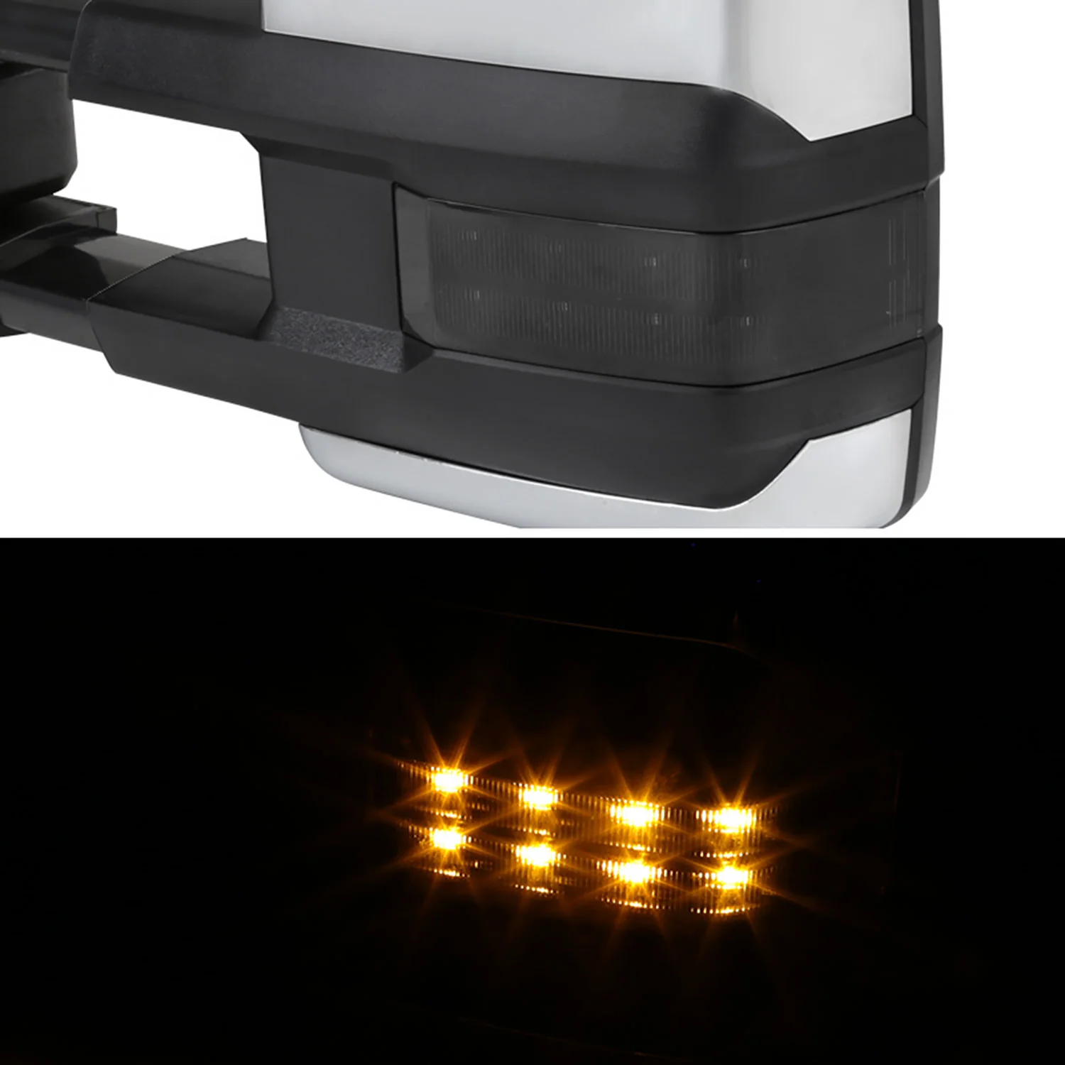 2014-2018 Chevy Silverado/ Sierra Folding Heated & Manual Towing Mirrors Smoke - Image 2