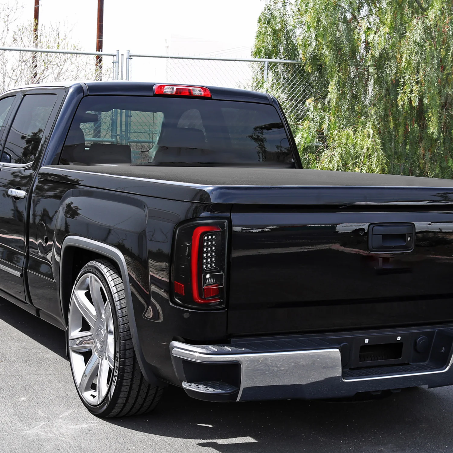 2014-2018 GMC Sierra 1500/2500HD/3500HD LED Tail Lights Jet Black/Clear Lens - Image 10
