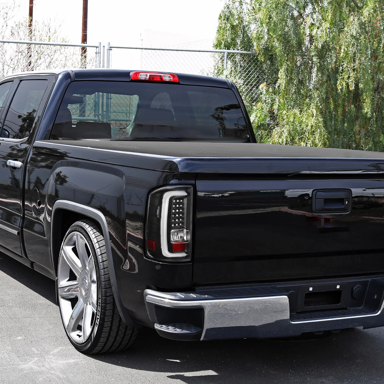 2014-2018 GMC Sierra 1500/2500HD/3500HD V2 LED Tail Lights Matte Black/Clear - Image 10