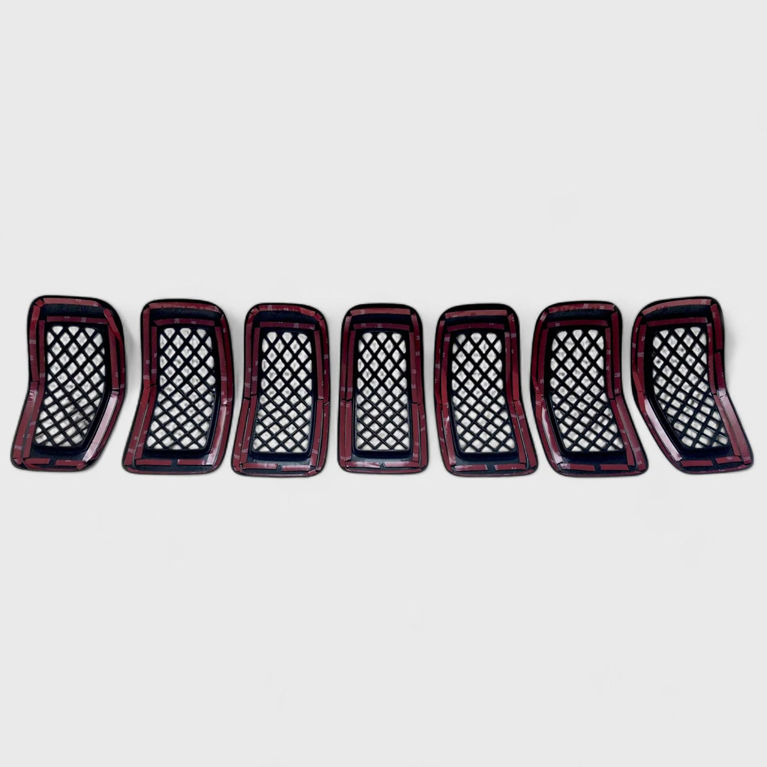 2014-2018 Jeep Cherokee Grille Overlay Gloss Black 7Pcs ABS Plastic - Image 3