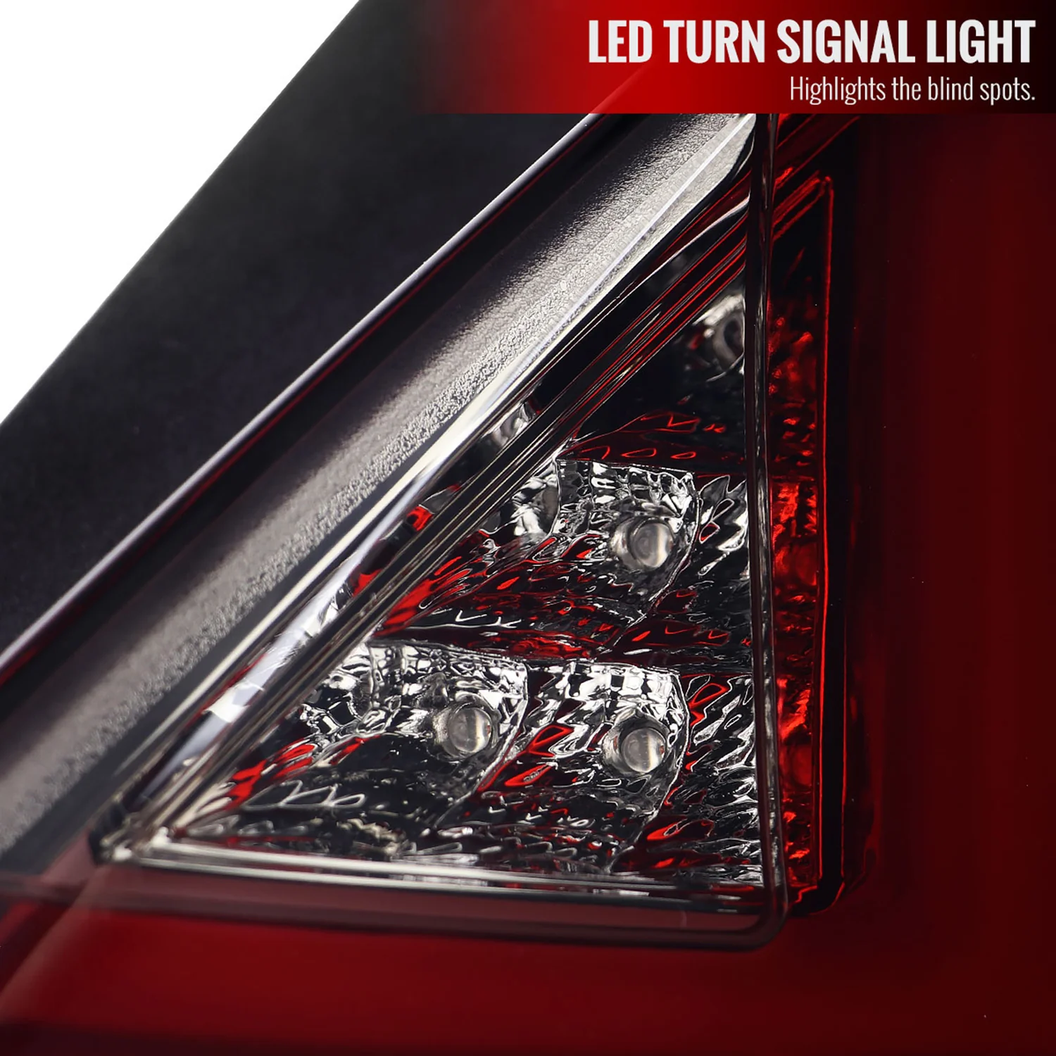 2014-2019 Ford Fiesta Hatchback LED Bar Tail Lights Chrome/Red Smoke Lens - Image 4