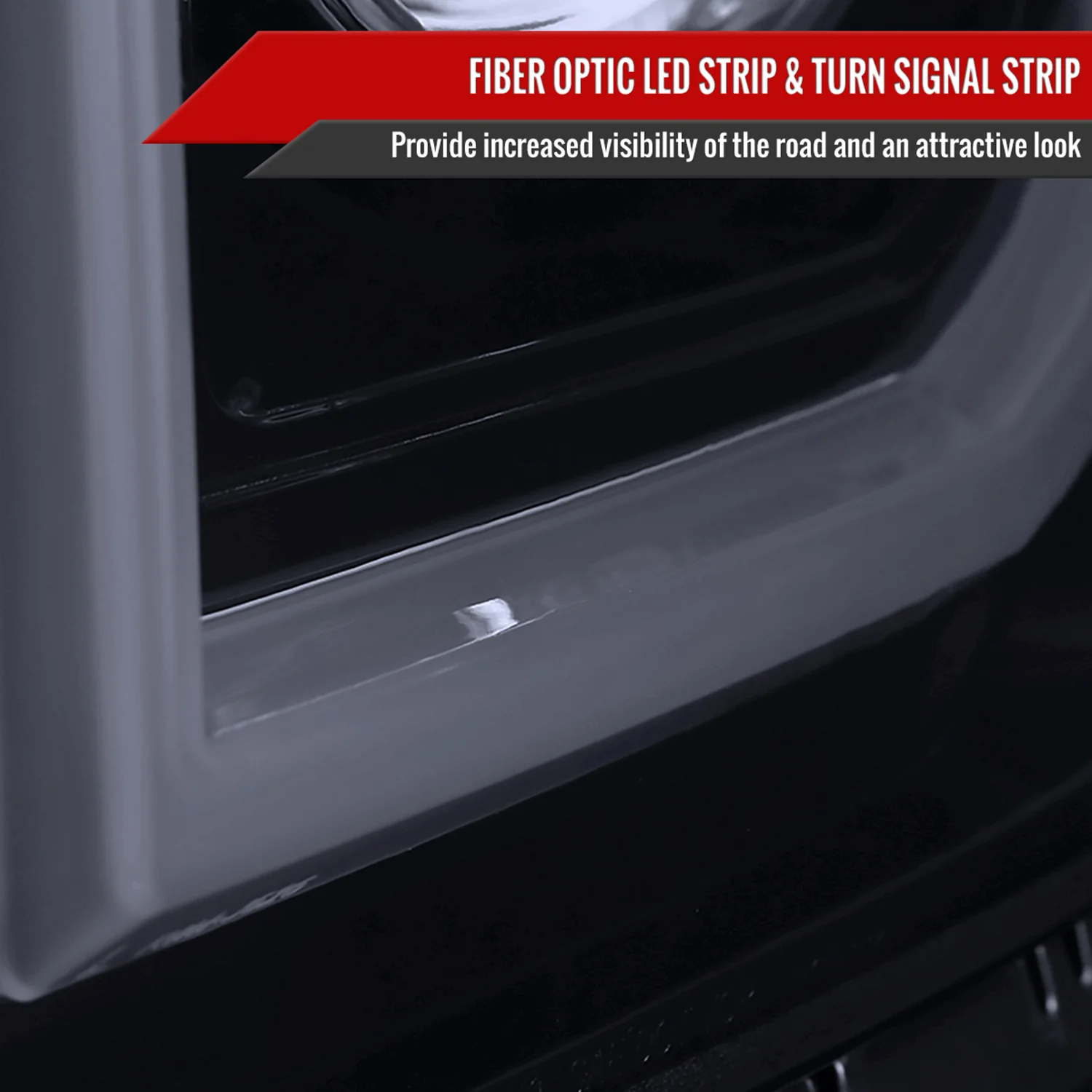 2014-2019 GMC Sierra 1500/2500/3500 LED Bar Headlights LED Signal Lights Black - Image 4