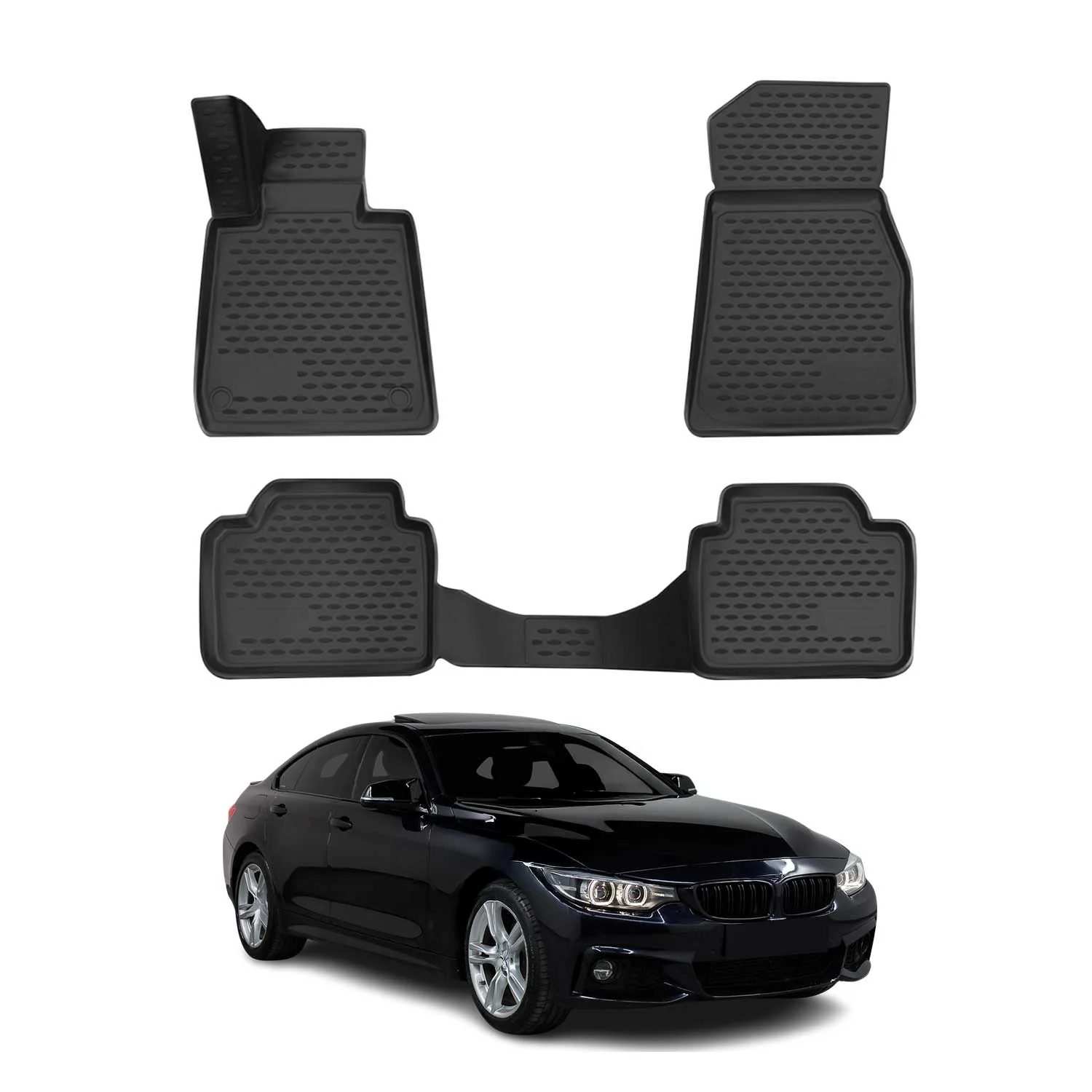 2014-2020 BMW 4 Series Coupe Grand Coupe F32 F36 OMAC Floor Matss Liner Black
