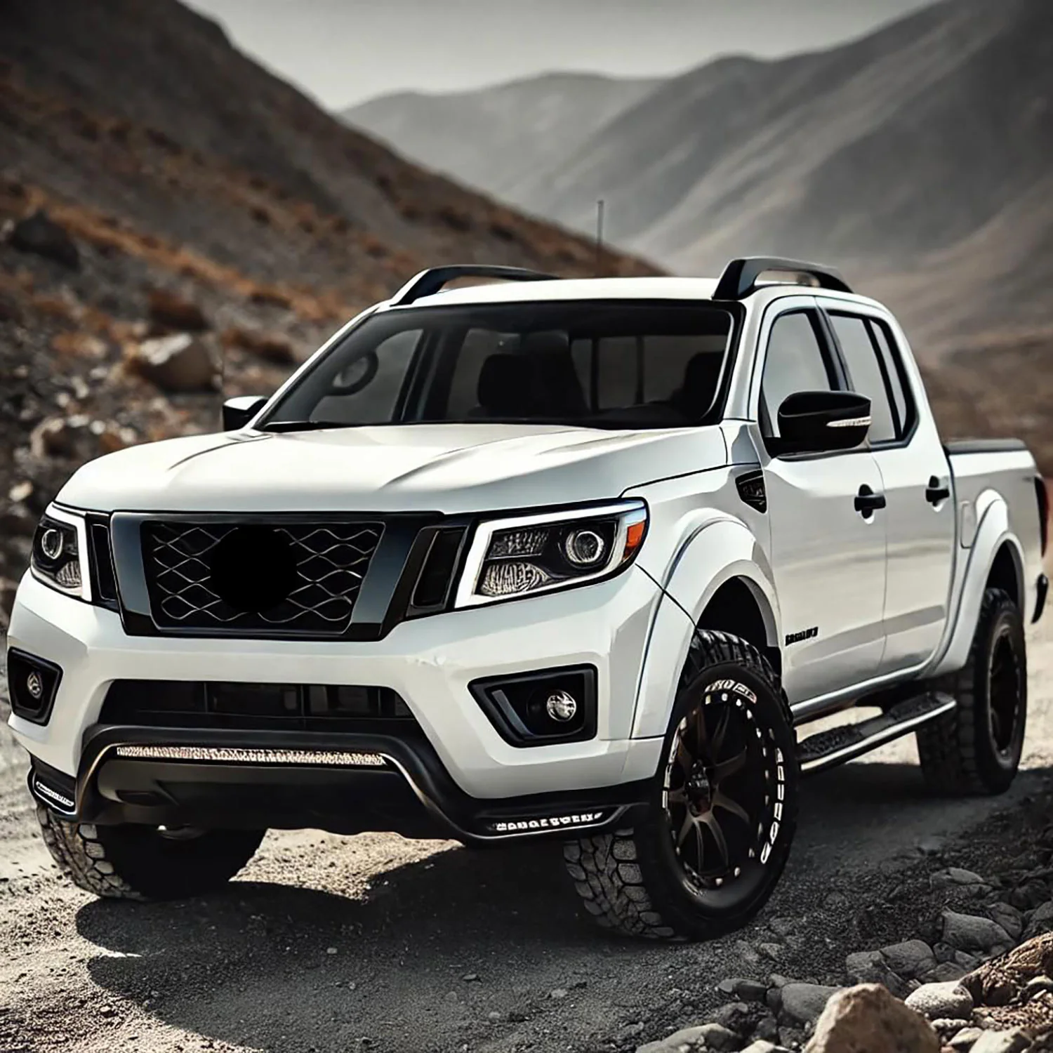 2014-2021 Nissan Frontier Grille Overlay Gloss Black 1Pcs ABS Plastic - Image 4