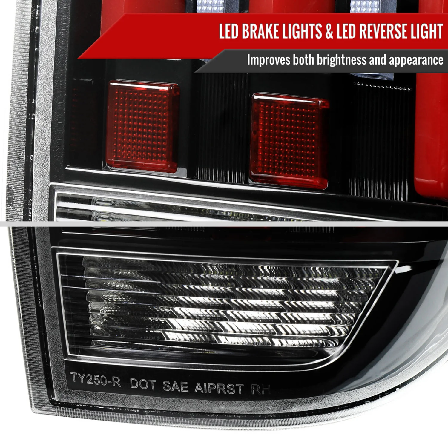 2014-2021 Toyota Tundra Facelift Full LED Tail Lights Turn Signal Jet Black - Image 6