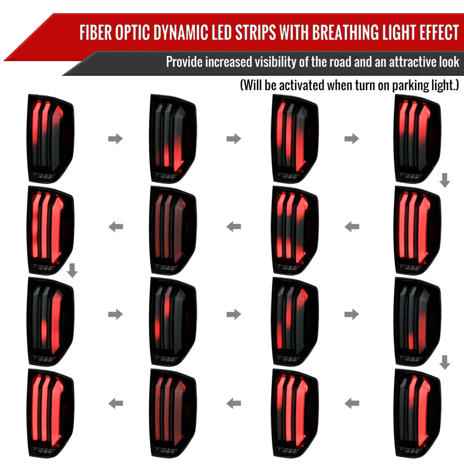 2014-2021 Toyota Tundra Facelift LED Tail Lights Turn Signal Matt Black/Smoke - Image 3