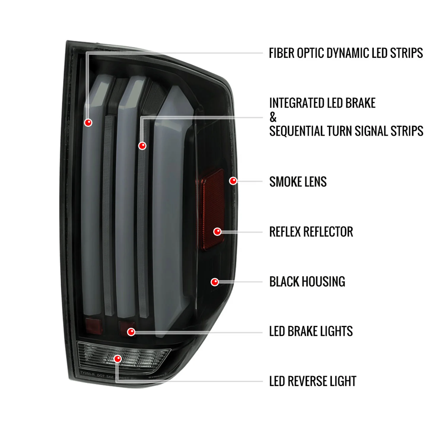 2014-2021 Toyota Tundra Facelift LED Tail Lights Turn Signal Matt Black/Smoke - Image 8