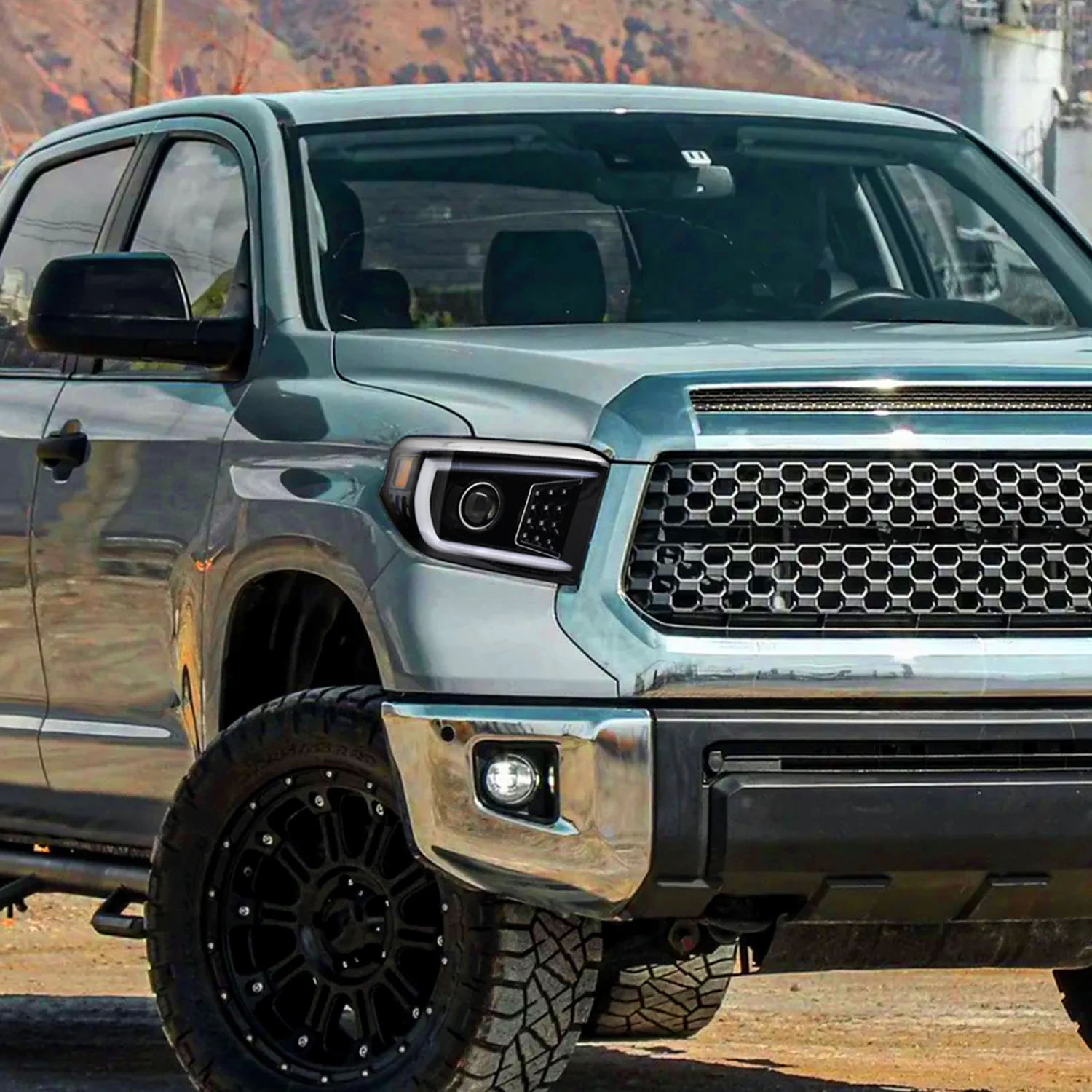 2014-2021 Toyota Tundra LED CBar Projector Headlights LED Signal Lights Black - Image 10