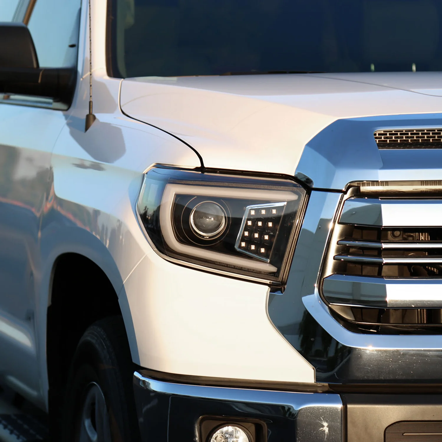 2014-2021 Toyota Tundra LED CBar Projector Headlights Turn Signal Lights Black - Image 9