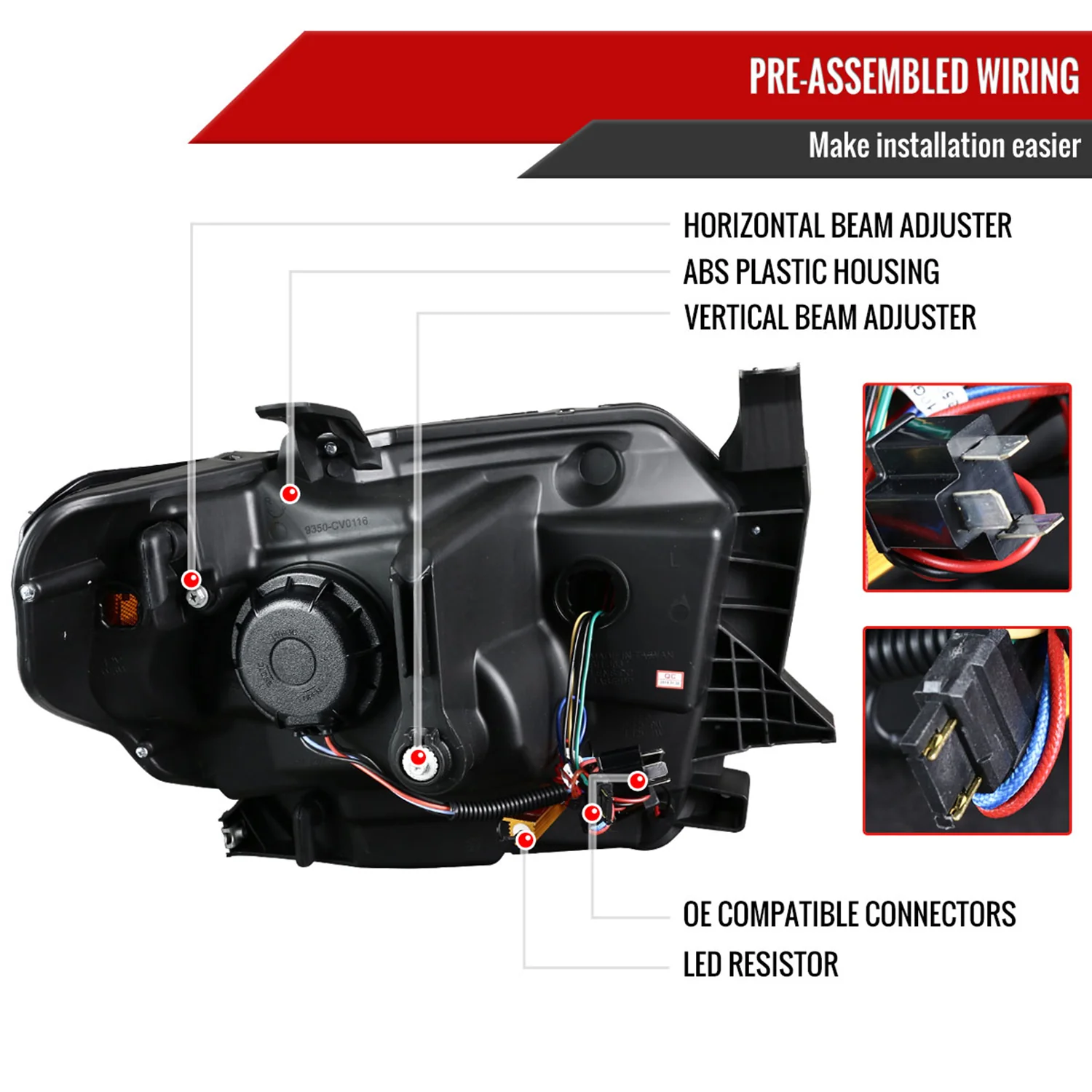 2014-2021 Toyota Tundra LED CBar Projector Headlights Turn Signal Lights Smoke - Image 7