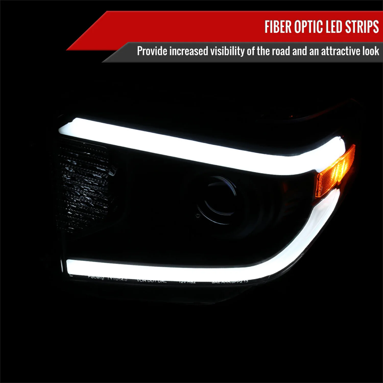 2014-2021 Toyota Tundra LED Projector Headlights Matte Black/Clear Lens - Image 2
