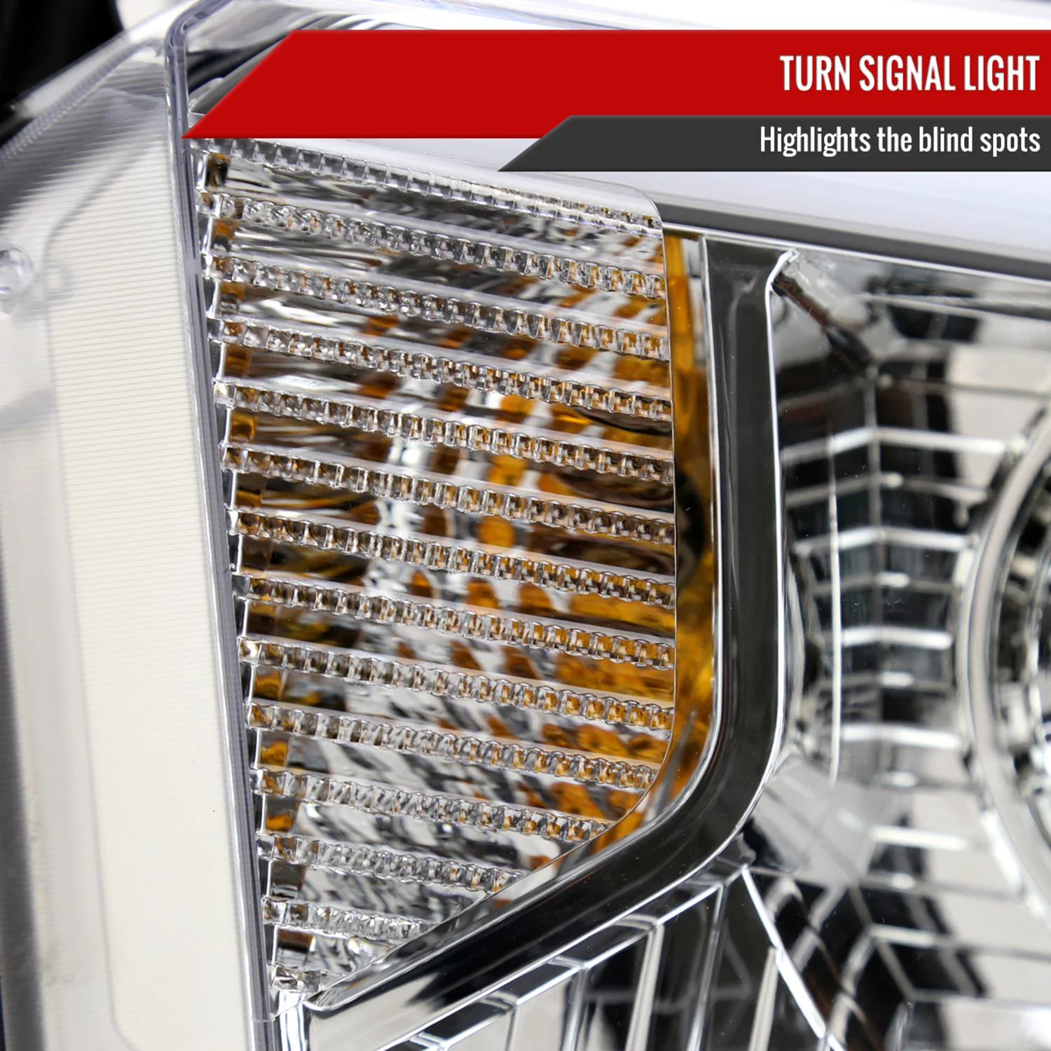 2014-2021 Toyota Tundra LED Turn Signal LED Bar Projector Headlights Chrome - Image 5