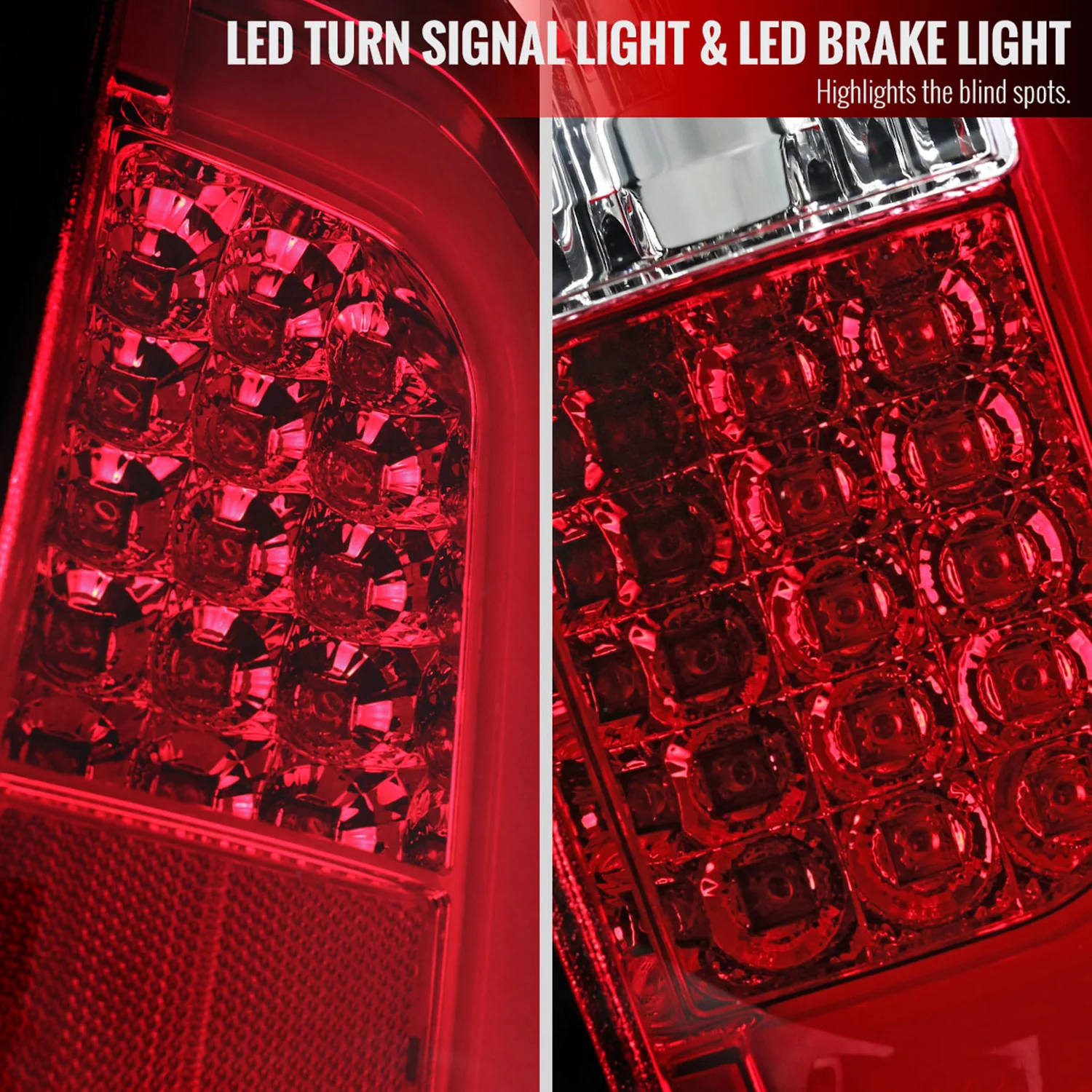 2014-2021 Toyota Tundra Sequential LED Tail Lights Chrome/Red Clear Lens - Image 4